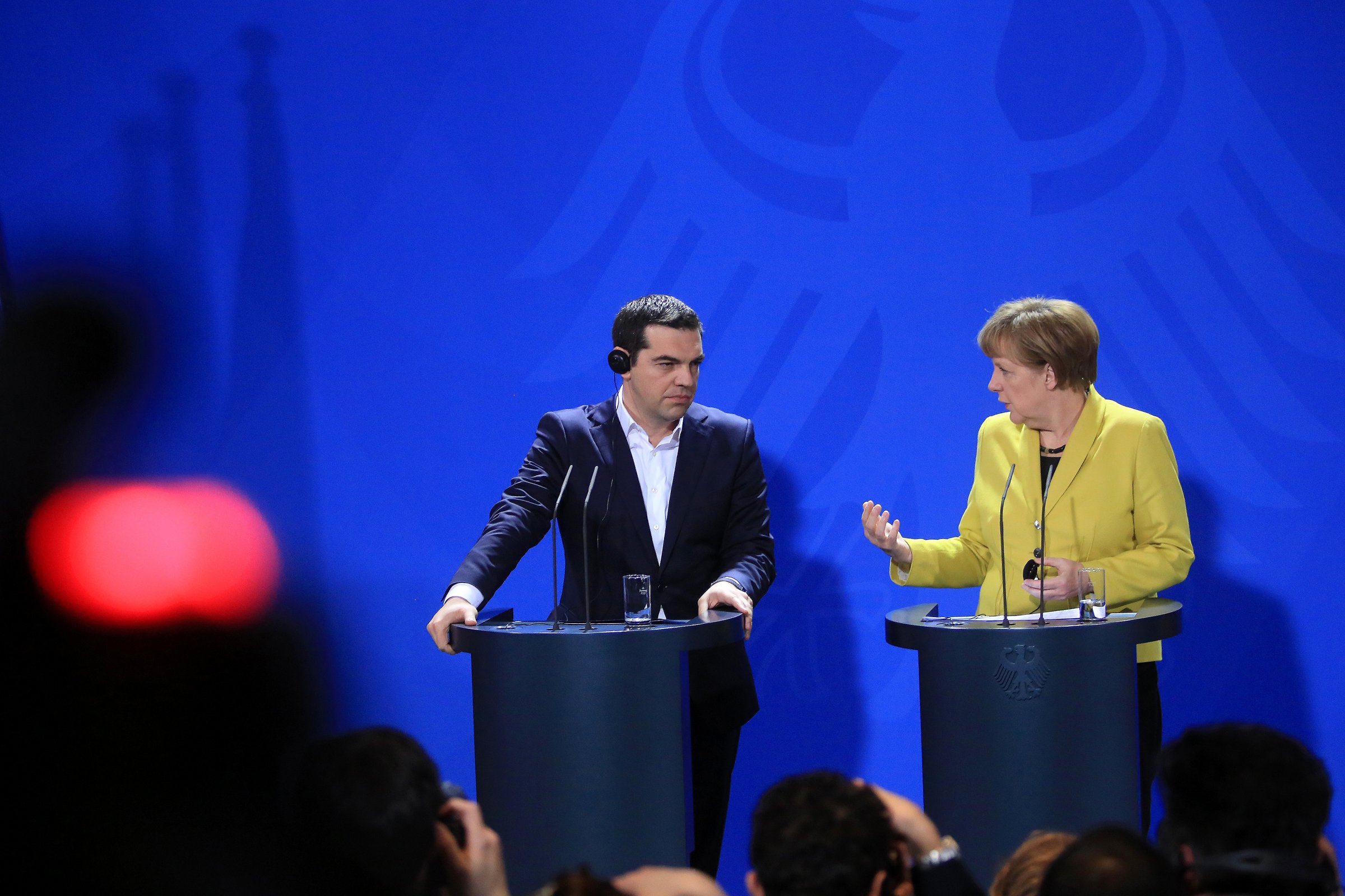 Greek Prime Minister Alexis Tsipras And German Chancellor Angela Merkel News Conference