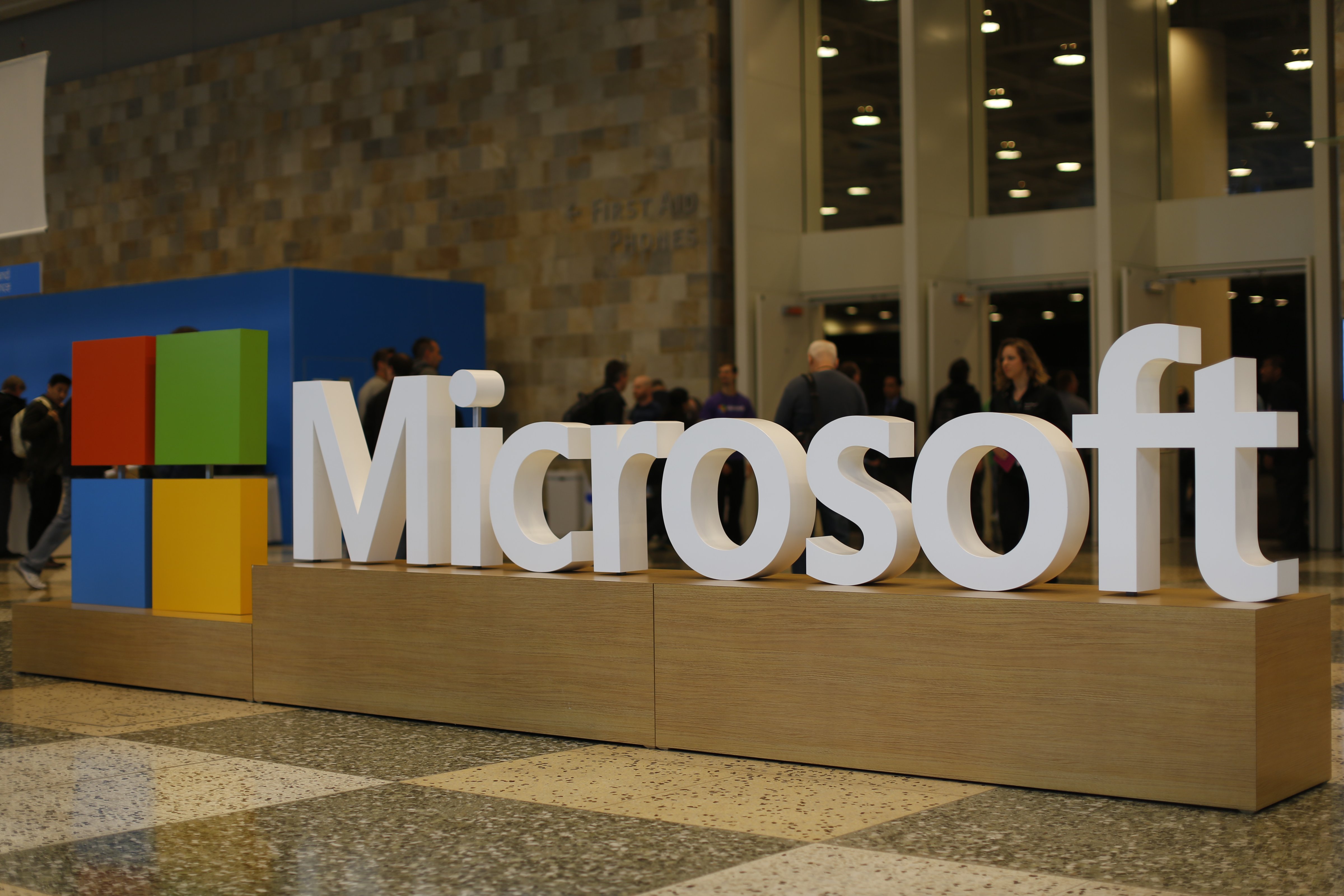 The Microsoft logo. (Stephen Lam—Getty Images)
