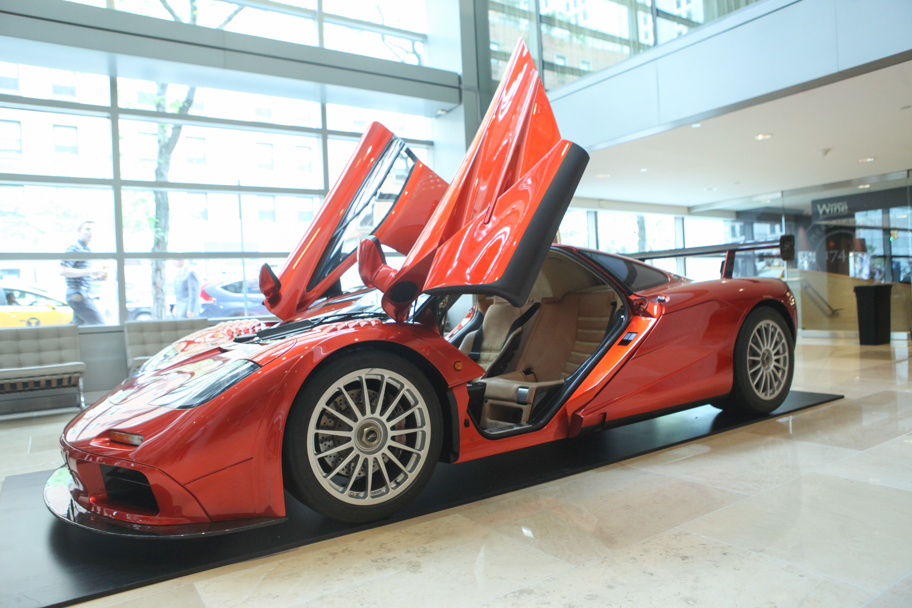 General view of the 1998 McLaren F1 "LM-Specification supercar during McLaren's F1 New York media preview at Sotheby's on June 3, 2015 in New York City. (Steve Zak Photography&mdash;FilmMagic)