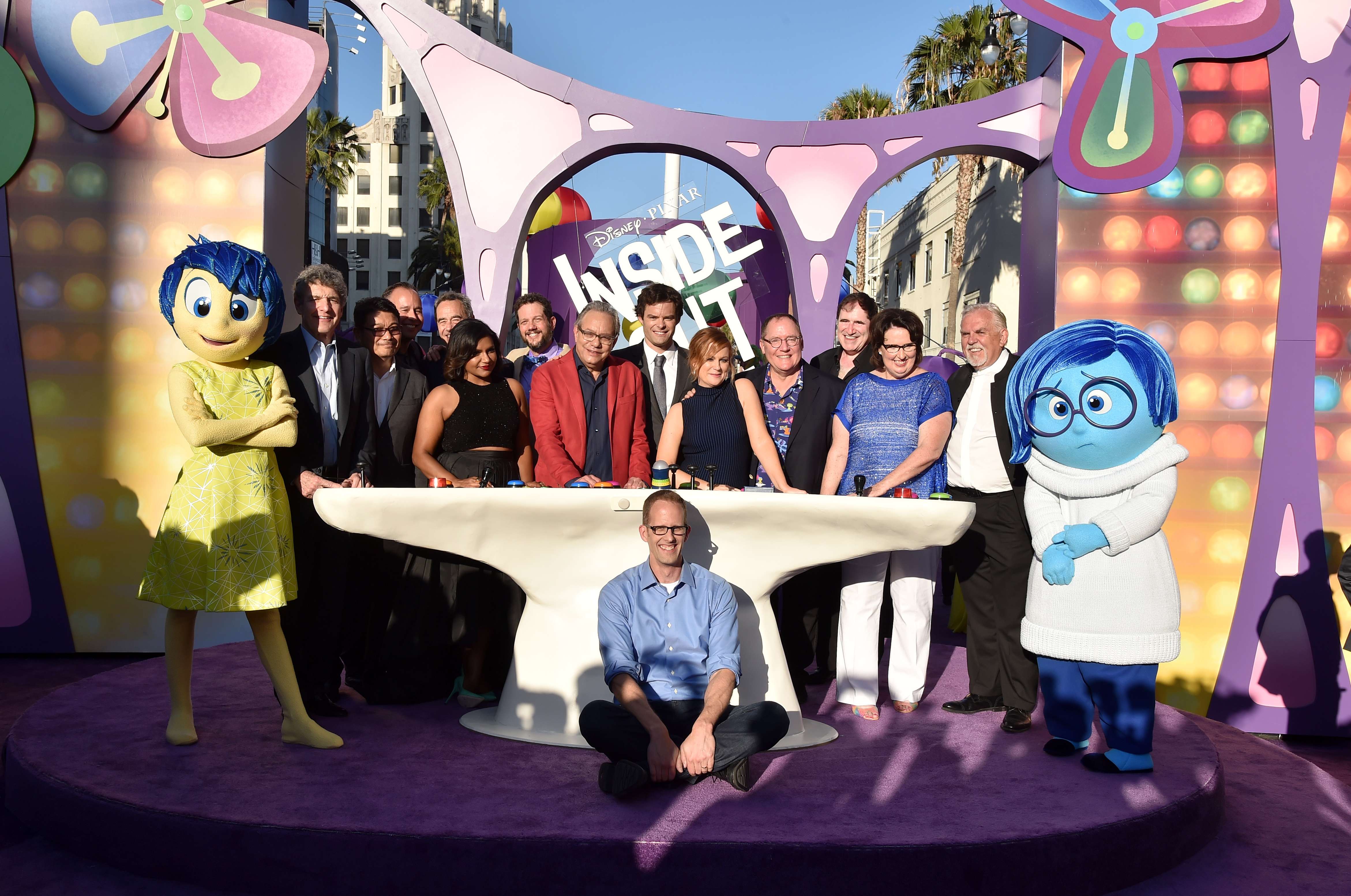 Director Pete Docter, center, and the cast of ‘Inside Out.’ (Kevin Winter&mdash;Getty Images)