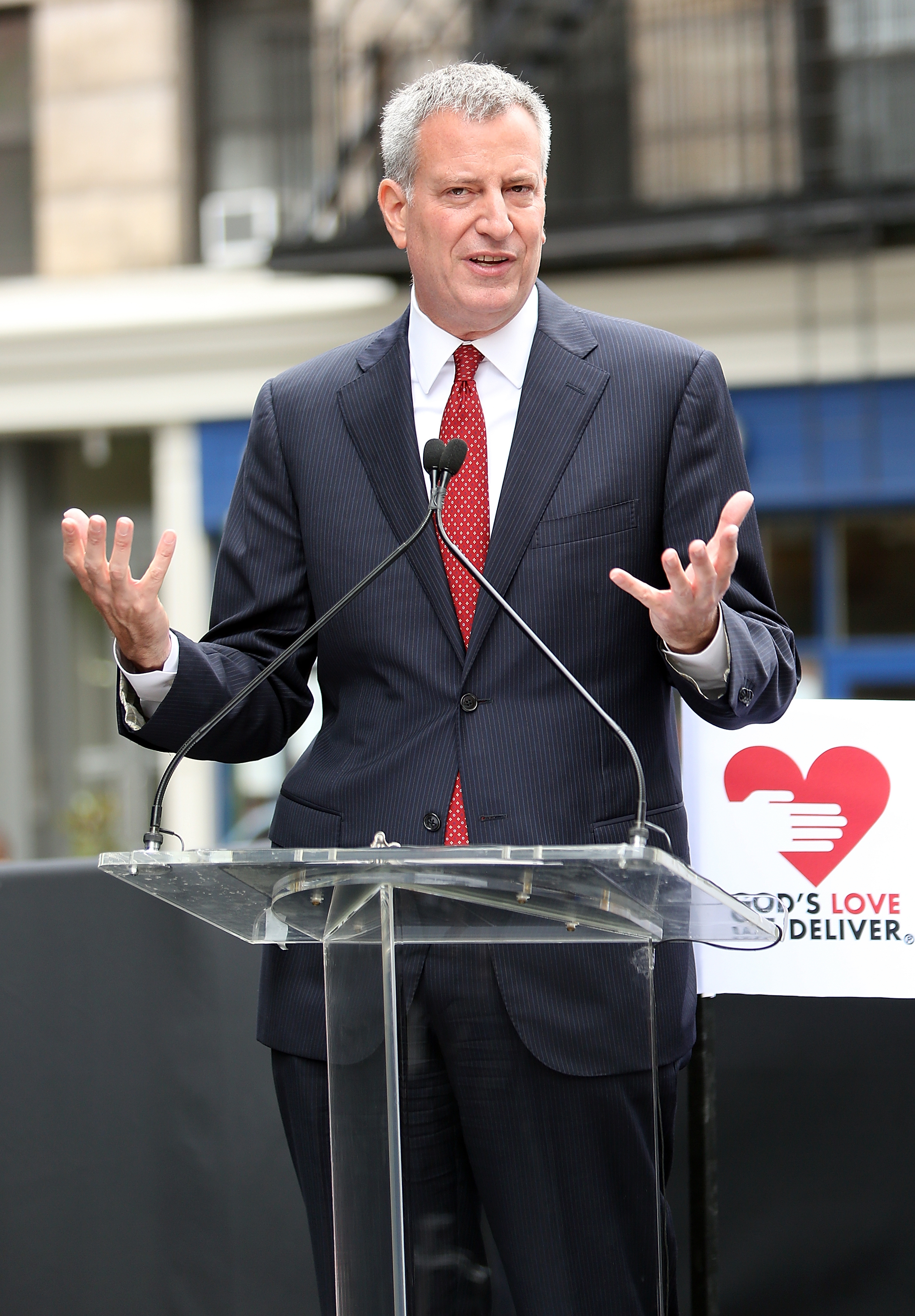 New York City Mayor Bill de Blasio speaks at the "God's Love We Deliver" Building Dedication at God's Love We Deliver on June 9, 2015 in New York City. (Monica Schipper—Getty Images)