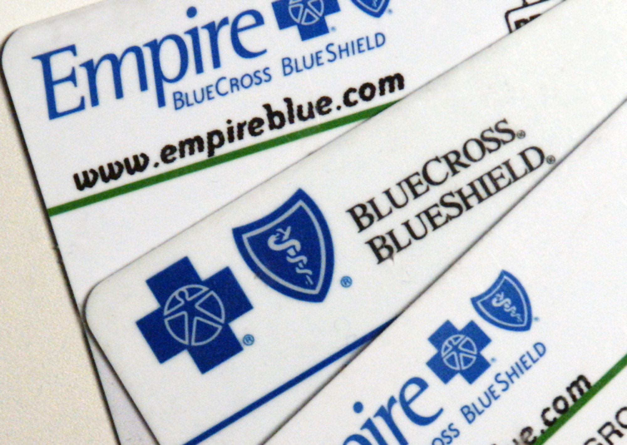 Empire Blue Cross Blue Shield health benefits cards are arra