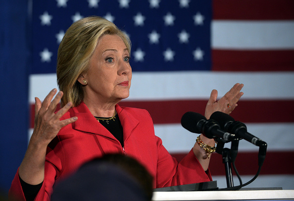 Democratic presidential candidate Hillary Clinton speaks at a launch party at Carter Hill Orchard on June 15, 2015 in Concord, New Hampshire.