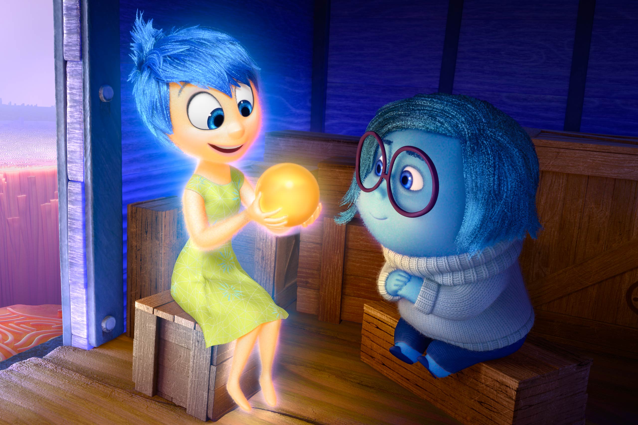 Amy Poehler stars as the personification of Joy, left, with Phyllis Smith starring as the voice of Sadness. (Pixar/Disney)