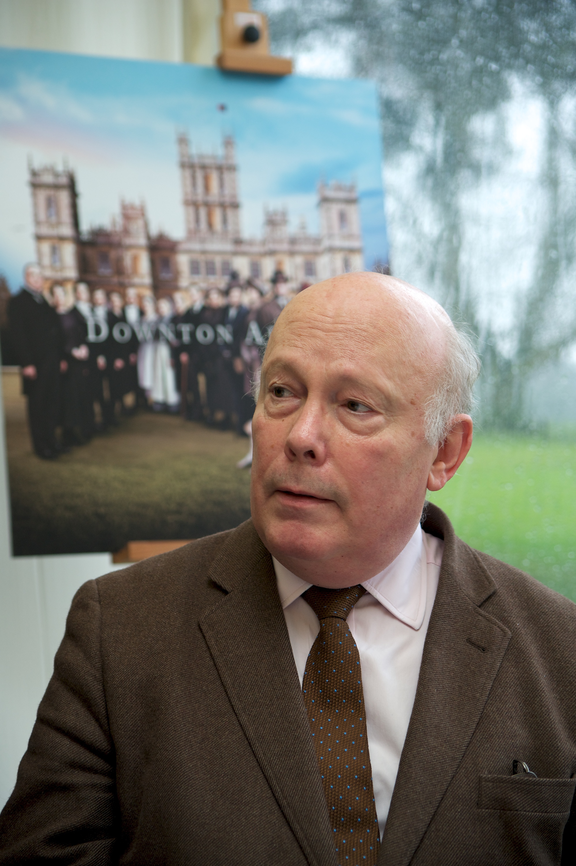 Julian Fellowes on the "Downton Abbey" set at Highclere Castle on February 16, 2015 in Newbury, England. (Vera Anderson&mdash;WireImage/Getty Images)