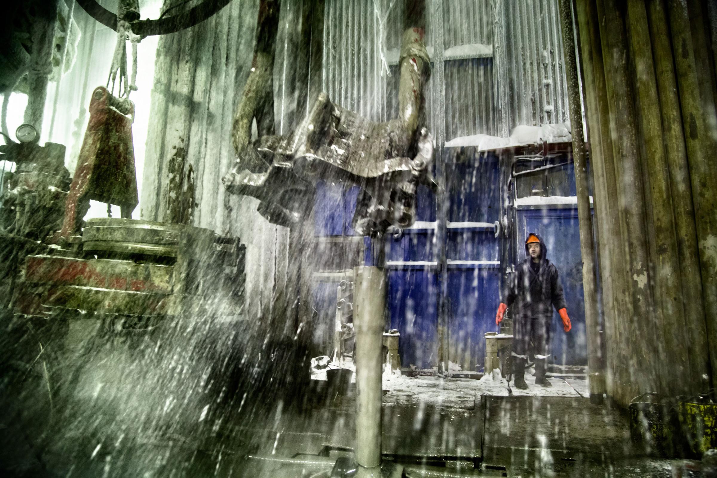 A Russian worker at a drilling well in Yamal, Arctic Siberia, Russia, which has the world's largest gas deposit.