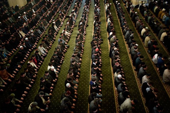 Friday prayer at the Akhmad Kadyrov Mosque, Grozny Chechnya, Oct. 2009 Yuri kozyrev—NOOR