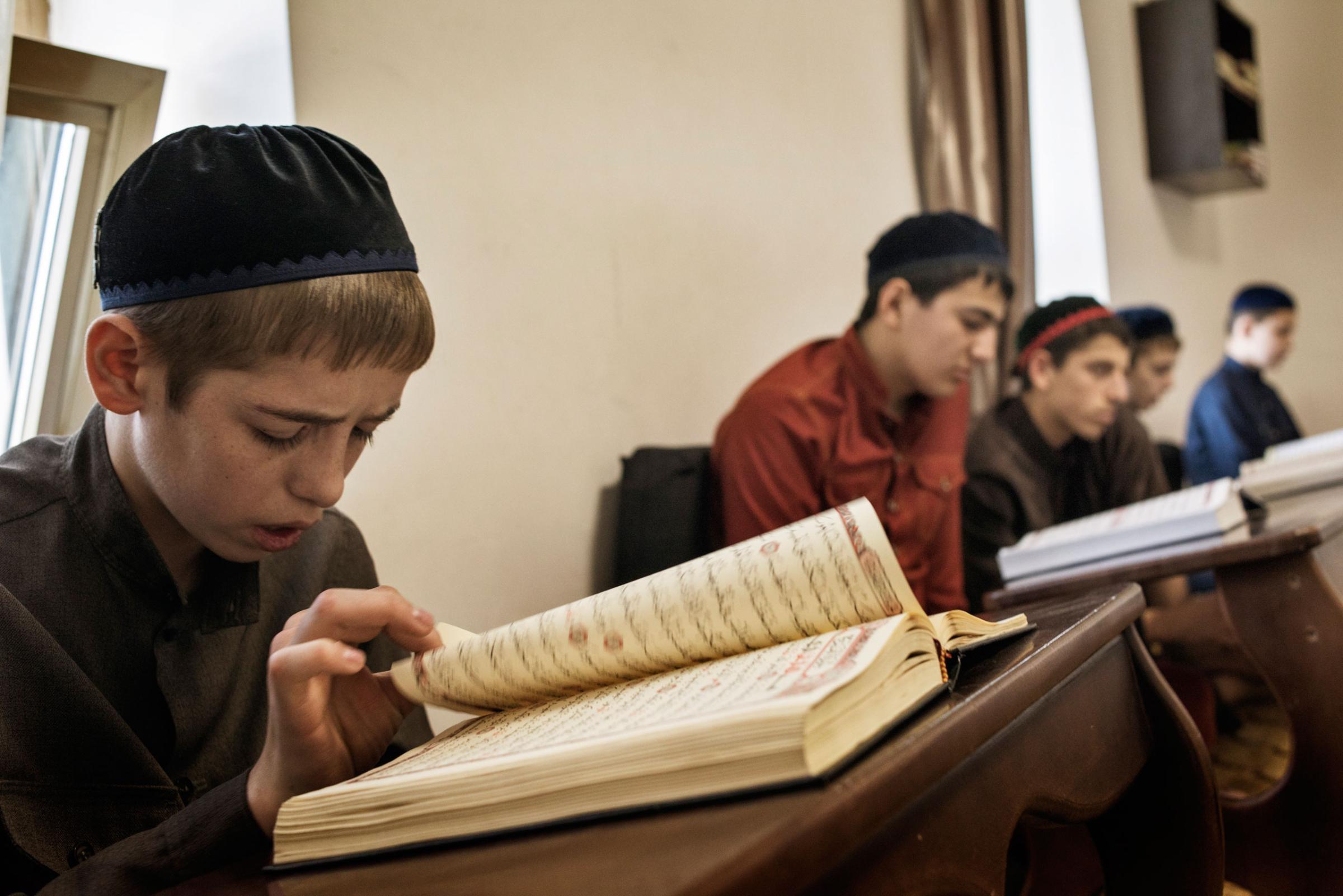 Boys study to become hafiz, or reciters of the Koran at a boarding school in Grozny, Chechnya, April 19, 2015.Yuri kozyrev—NOOR for TIME