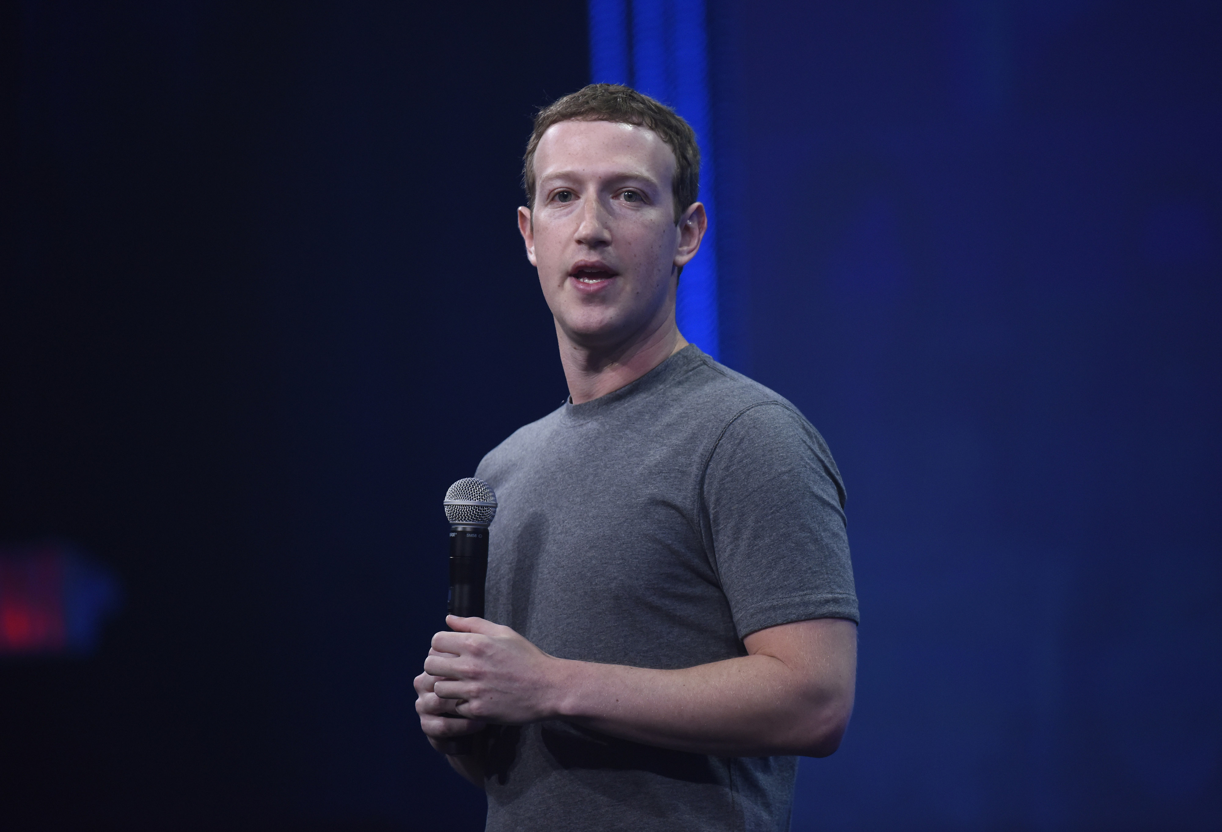 Mark Zuckerberg, chief executive officer of Facebook Inc., speaks during the Facebook F8 Developers Conference in San Francisco, Calif., on March 25, 2015. (David Paul Morris&mdash;Bloomberg Finance LP)