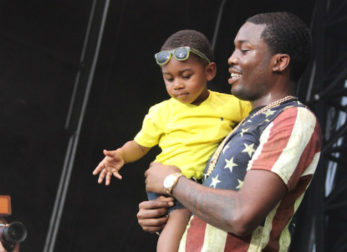 Meek Mill with his son. (Photo courtesy of author)