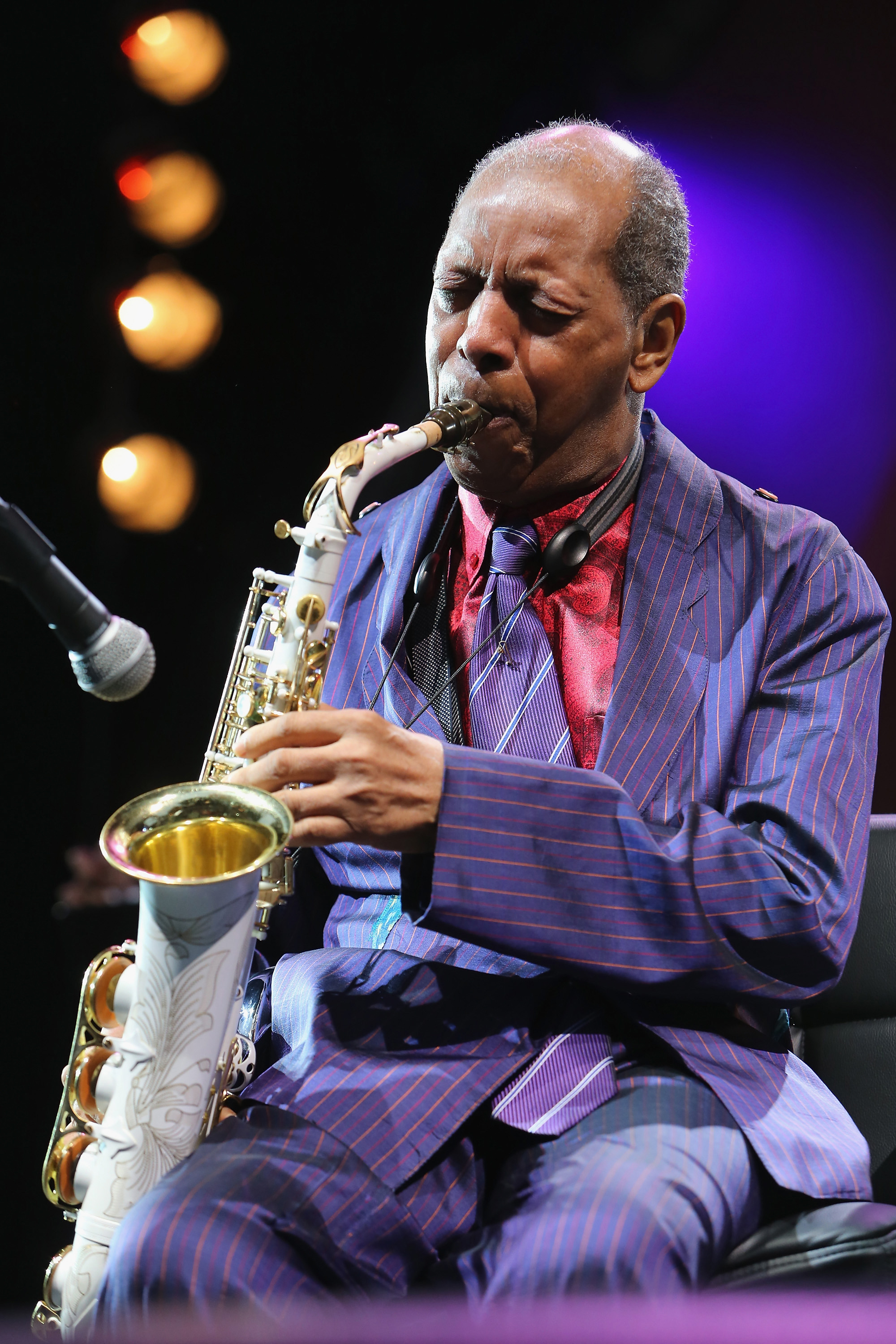 Ornette Coleman performs during "Celebrate Ornette:  The Music of Ornette Coleman", part of the 2014 Celebrate Brooklyn! season at the Prospect Park Bandshell on June 12, 2014 in Brooklyn, N.Y. (Al Pereira—Getty Images)