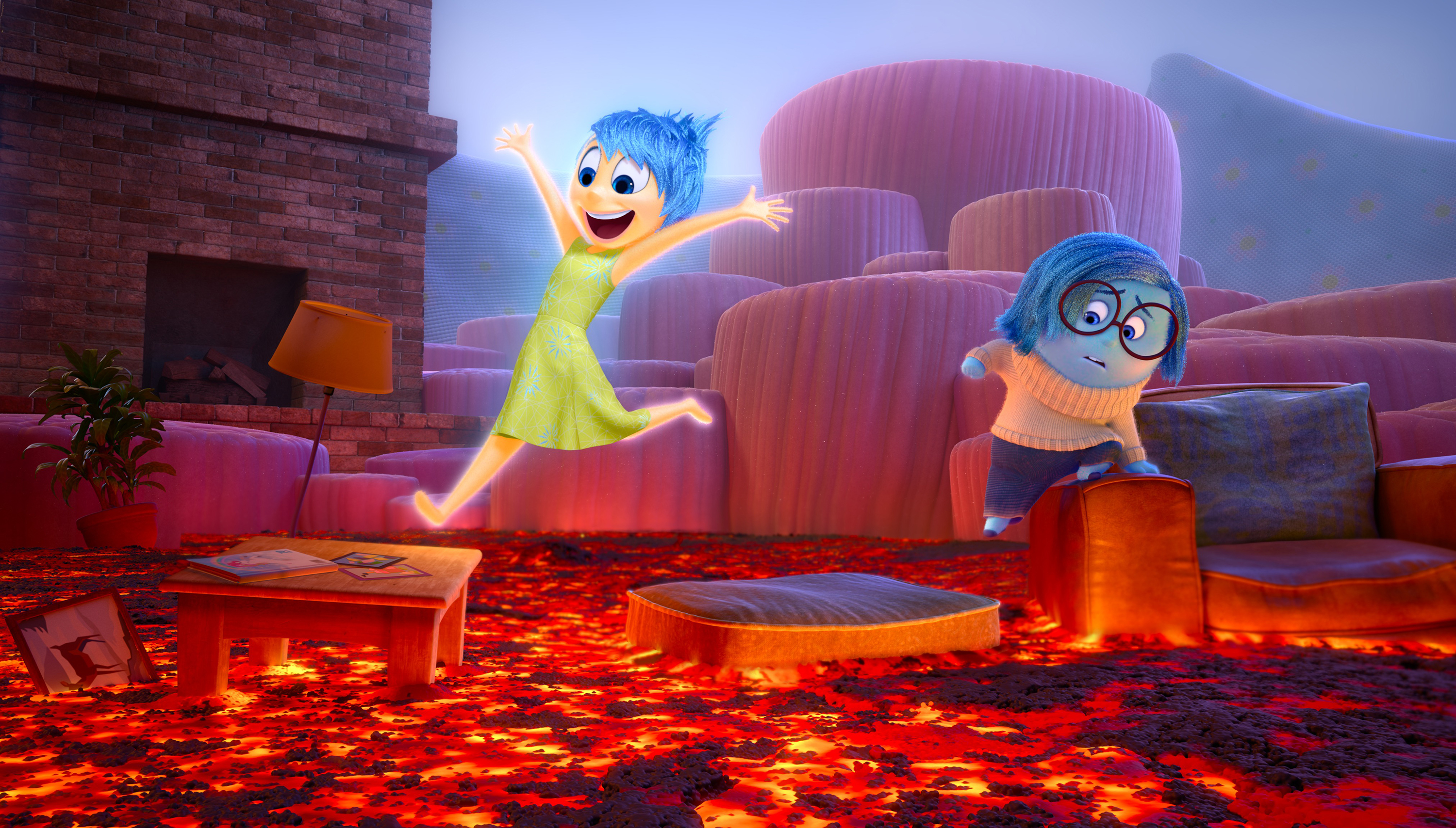 Joy and Sadness represent two of the emotions clashing in a little girl’s mind. (Pixar)