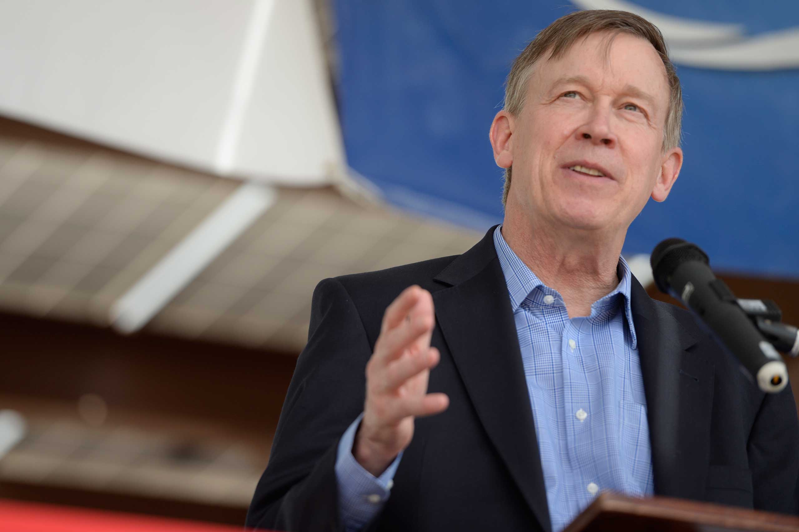 Governor John Hickenlooper talks about the new 1MW solar array Thursday, May 14, 2015 at the Intel Corporation in Fort Collins, Colorado. (Brent Lewis—Denver Post/Getty Images Governor John Hickenlooper talks about the new 1MW solar array Thursday, May 14, 2015 at the Intel Corporation in Fort Collins, Colorado.)