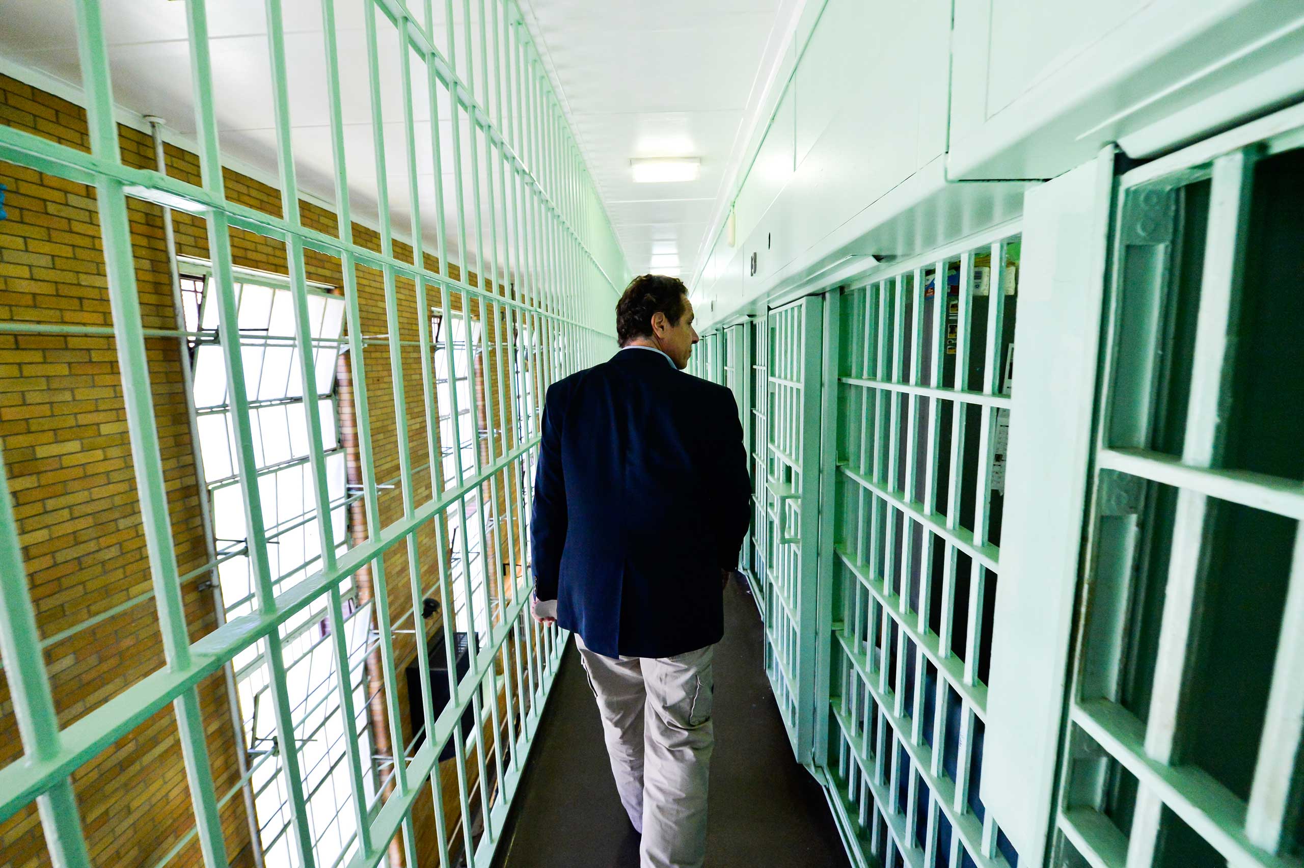 Gov. Andrew Cuomo tours the Clinton Correctional Facility, where two inmates escaped on Saturday, in Dannemora, N.Y. on June 6, 2015.
