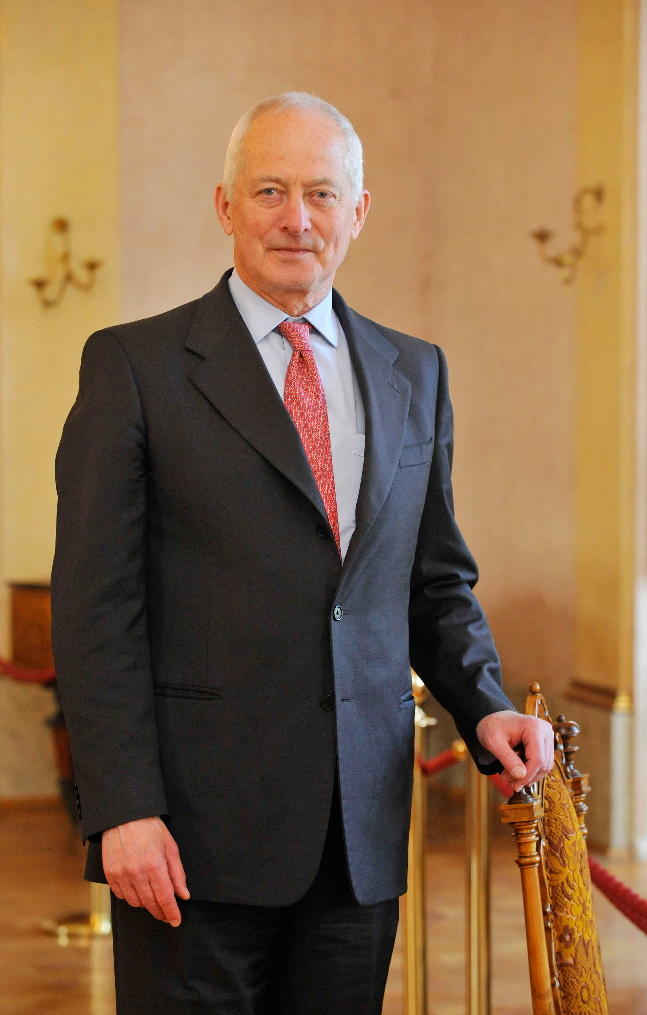 Reigning Prince of Liechtenstein Hans-Adam II is seen during his visit in Olomouc, Czech Republic on May 20, 2014 on the occasion of the presentation of proceedings of international scientific conference titled Princely House of Liechtenstein family in the history of the Czech lands.
