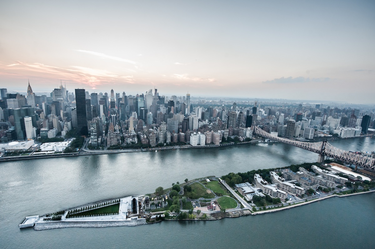 Aerial view of Roosevelt Island and Four Freedoms Park (Keith Sherwood—Getty Images/Flickr RF)