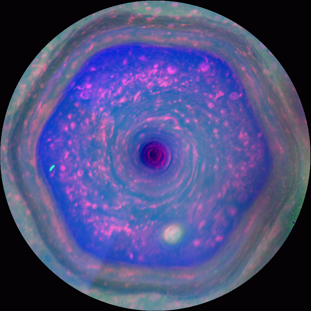 Saturn North Pole Cassini gif 2012