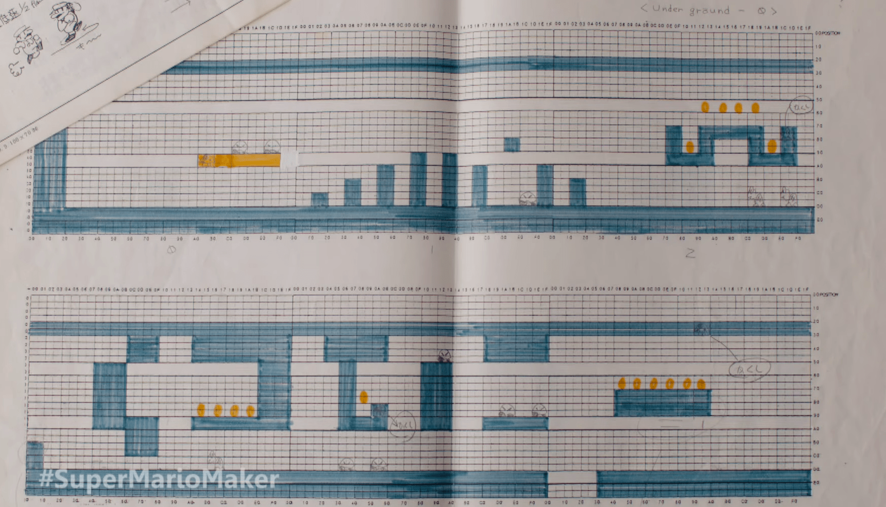 Early Mario levels were designed by hand using graph paper (Nintendo)