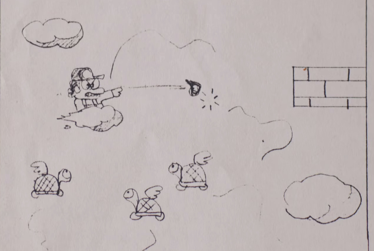 An early sketch of Super Mario Bros. (Nintendo)