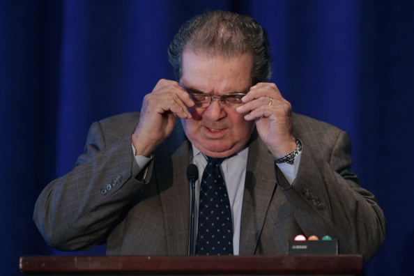 U.S. Supreme Court Associate Justice Antonin Scalia addresses the The Legal Services Corporation's 40th anniversary conference luncheon September 15, 2014 in Washington, DC.