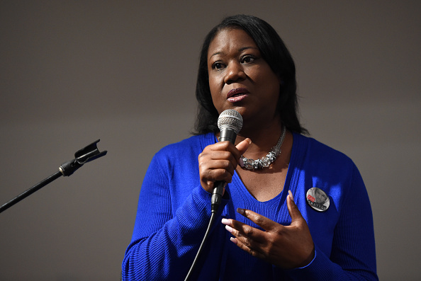 Activist Sybrina Fulton participates in a panel conversation at the Manifest:Justice pop-up art space on May 6, 2015 in Los Angeles, California.