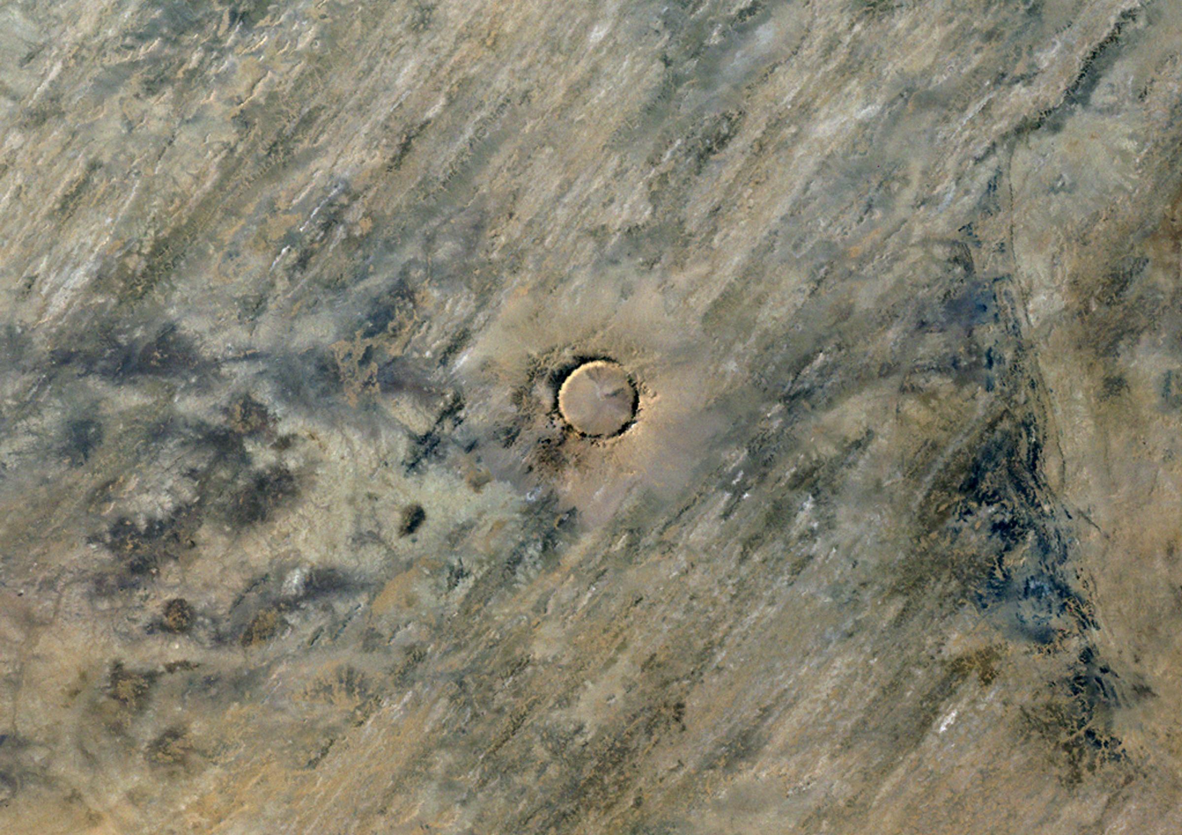 Tenoumer Crater, Mauritania, True Colour Satellite Image