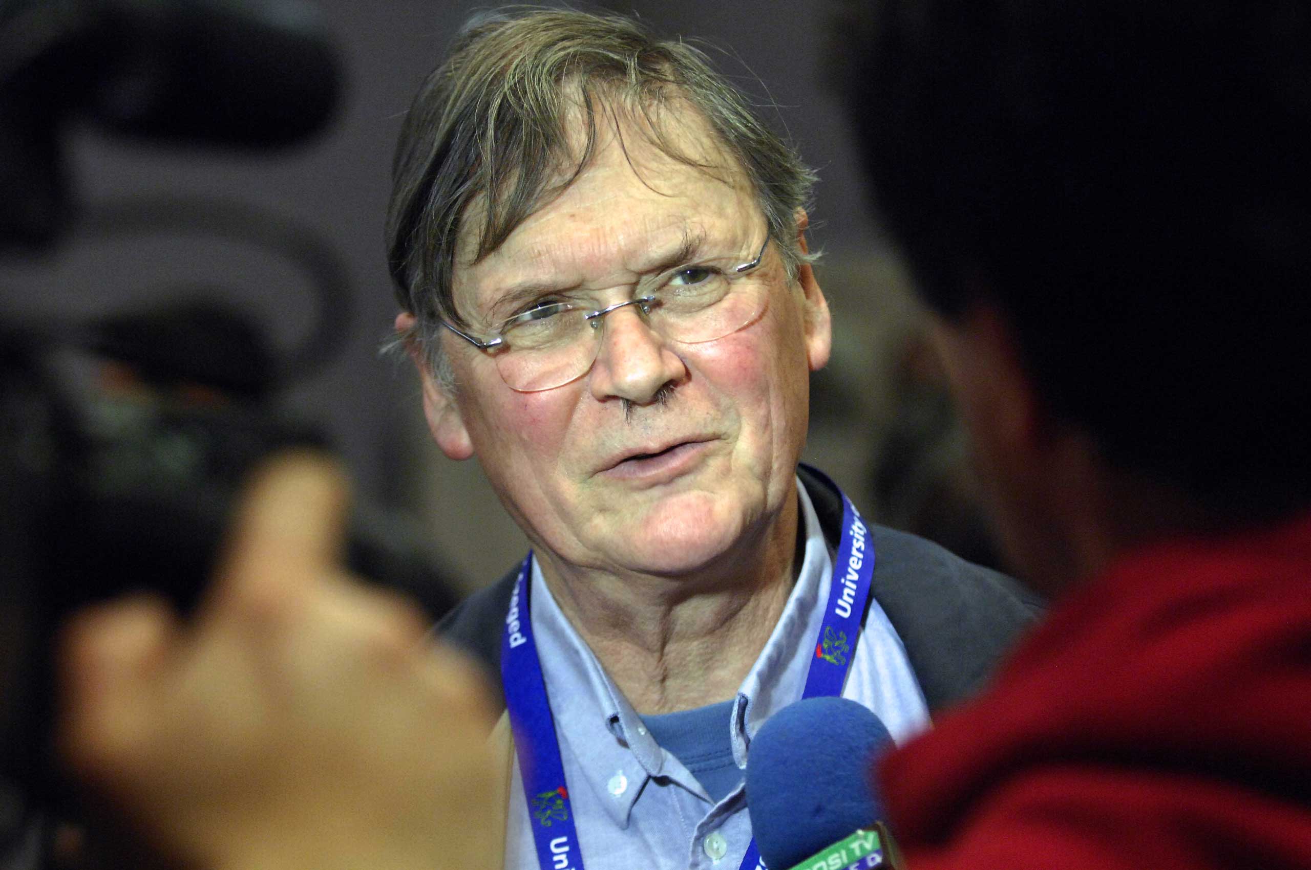 English biochemist, the Nobel-prize winner Sir Richard Timothy 'Tim' Hunt in Hungary in 2012. (Csaba Segesvari—AFP/Getty Images)