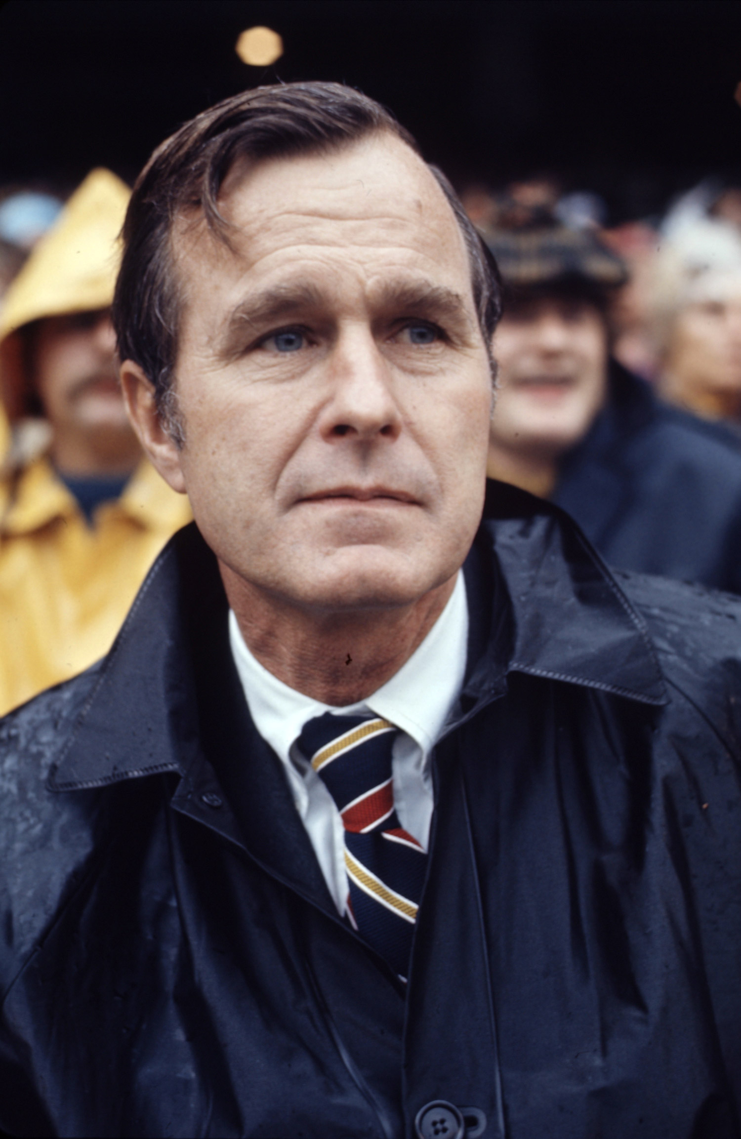 George H.W. Bush at a baseball game in 1971.