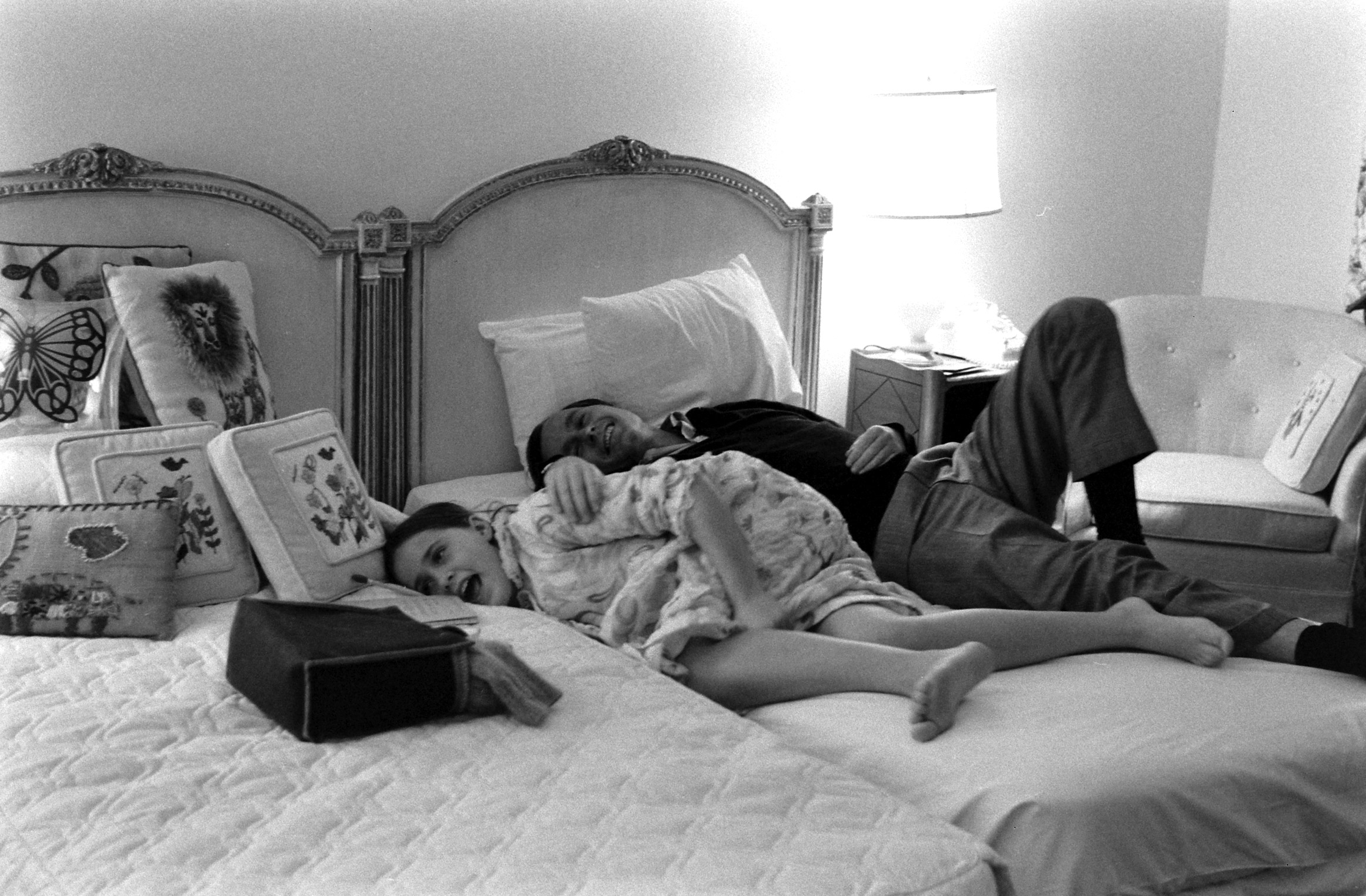 George H.W. Bush with daughter Dorothy at home in 1971.