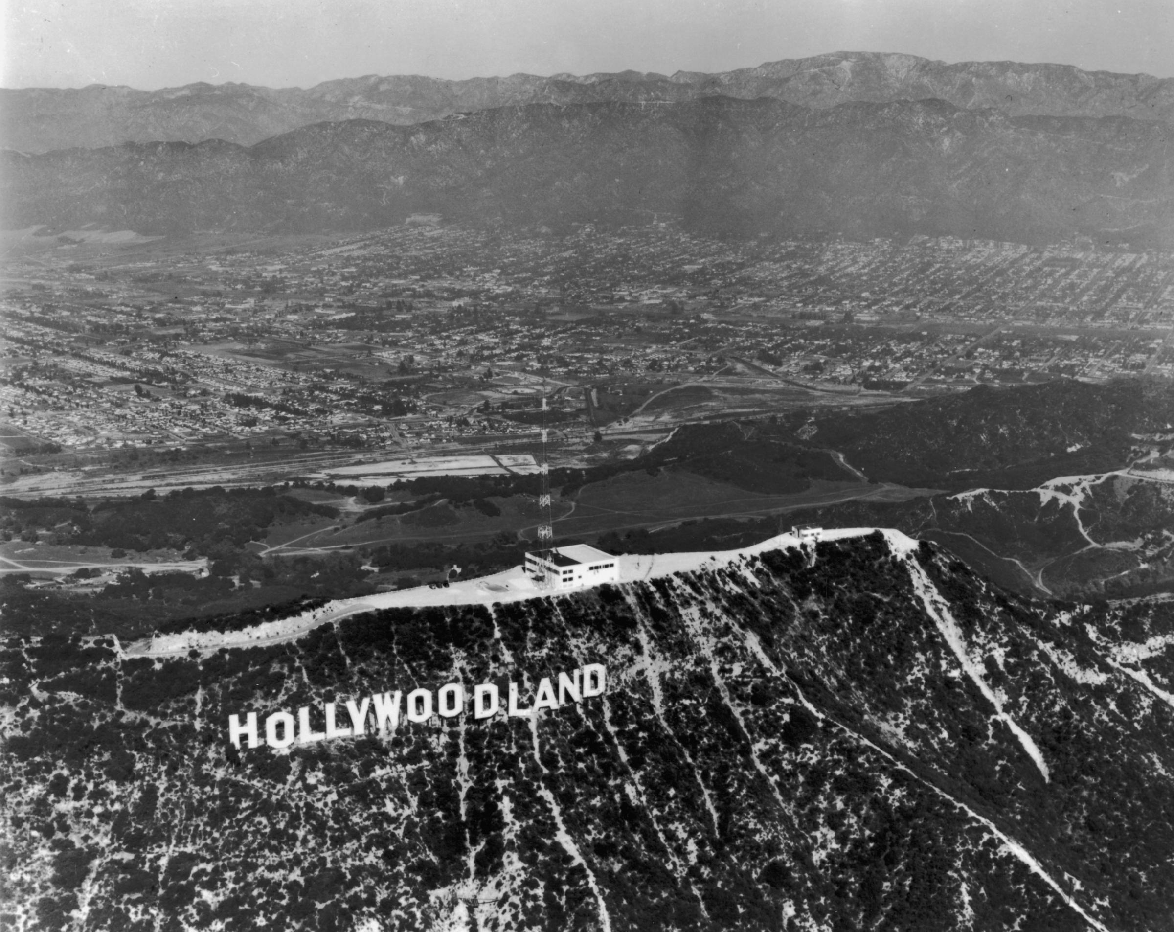 Hollywoodland sign, Hollywood, California, 1935.