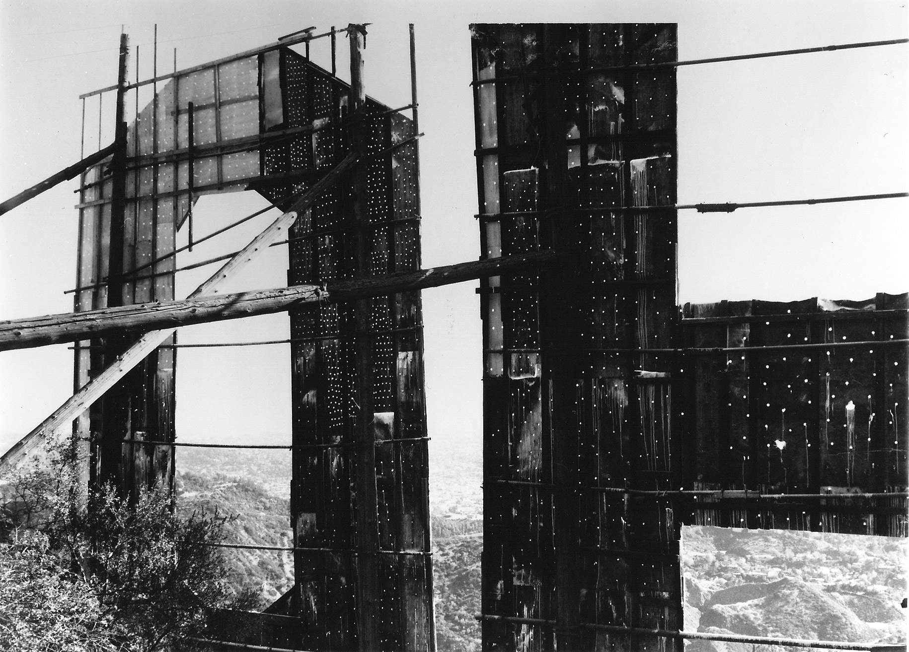 Hollywood sign in disrepair, 1973.