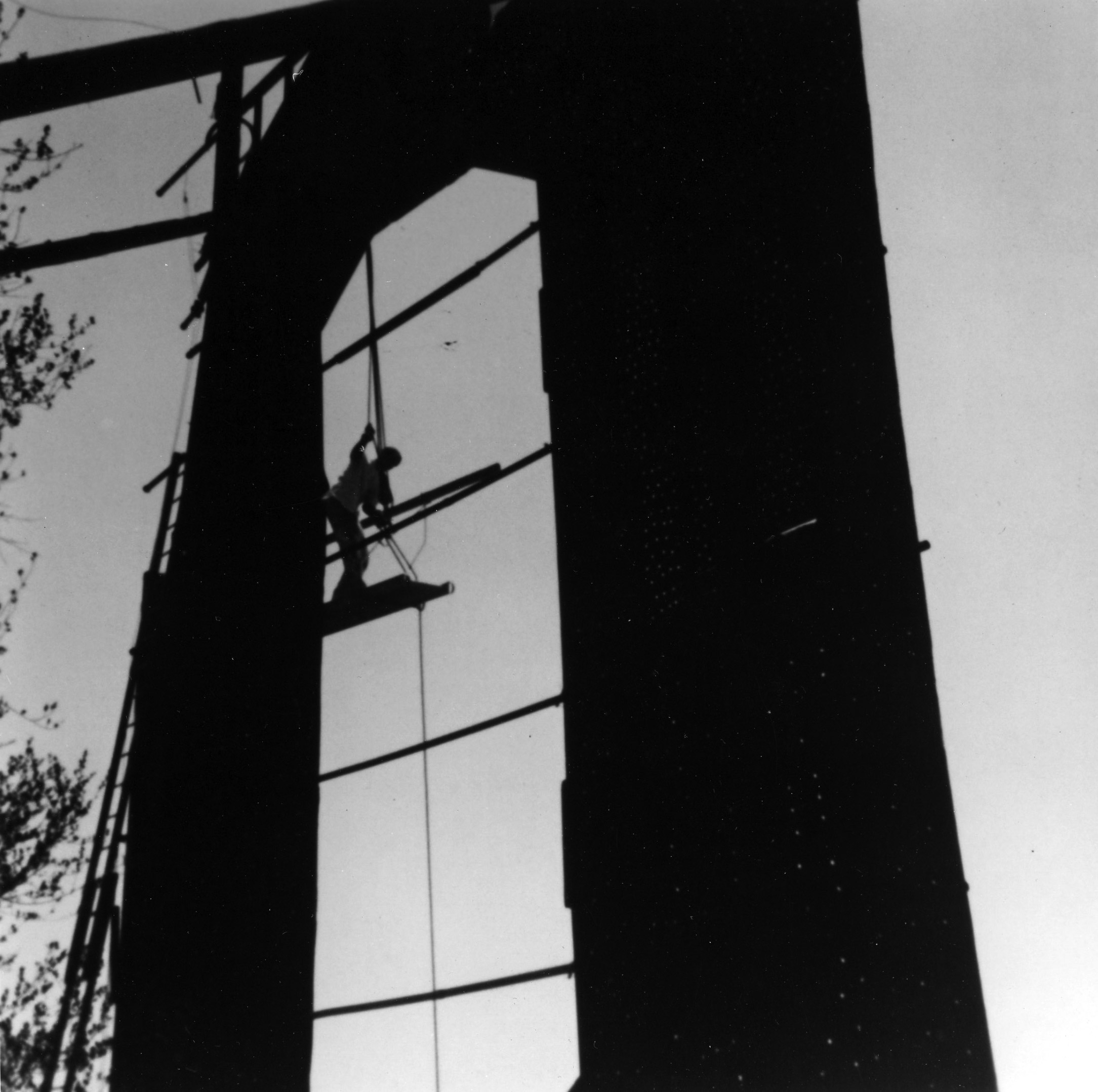 Refurbishing the Hollywood sign, 1973.