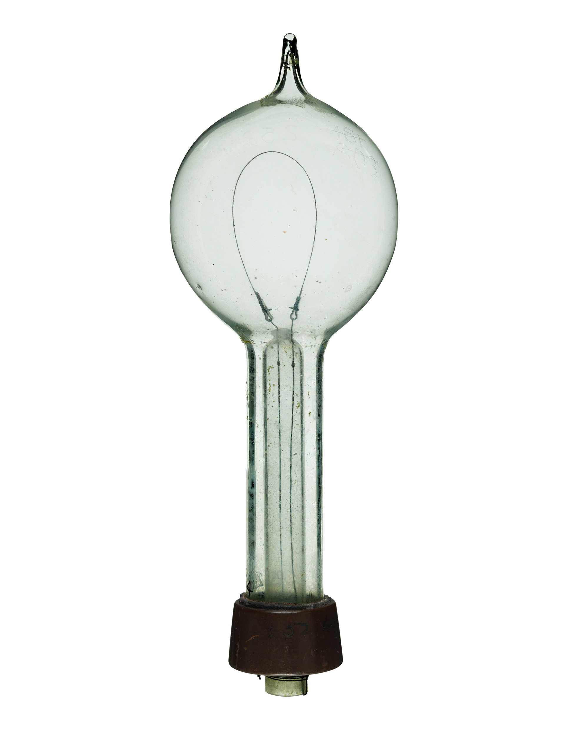 Incandescent Lamp, 1881: Thomas Edison (Patent No. 239373) Thomas Edison submitted this model to patent a variation on his newly invented light bulb. Although he never put this design into production, this lamp could be disassembled to replace a burned-out filament.