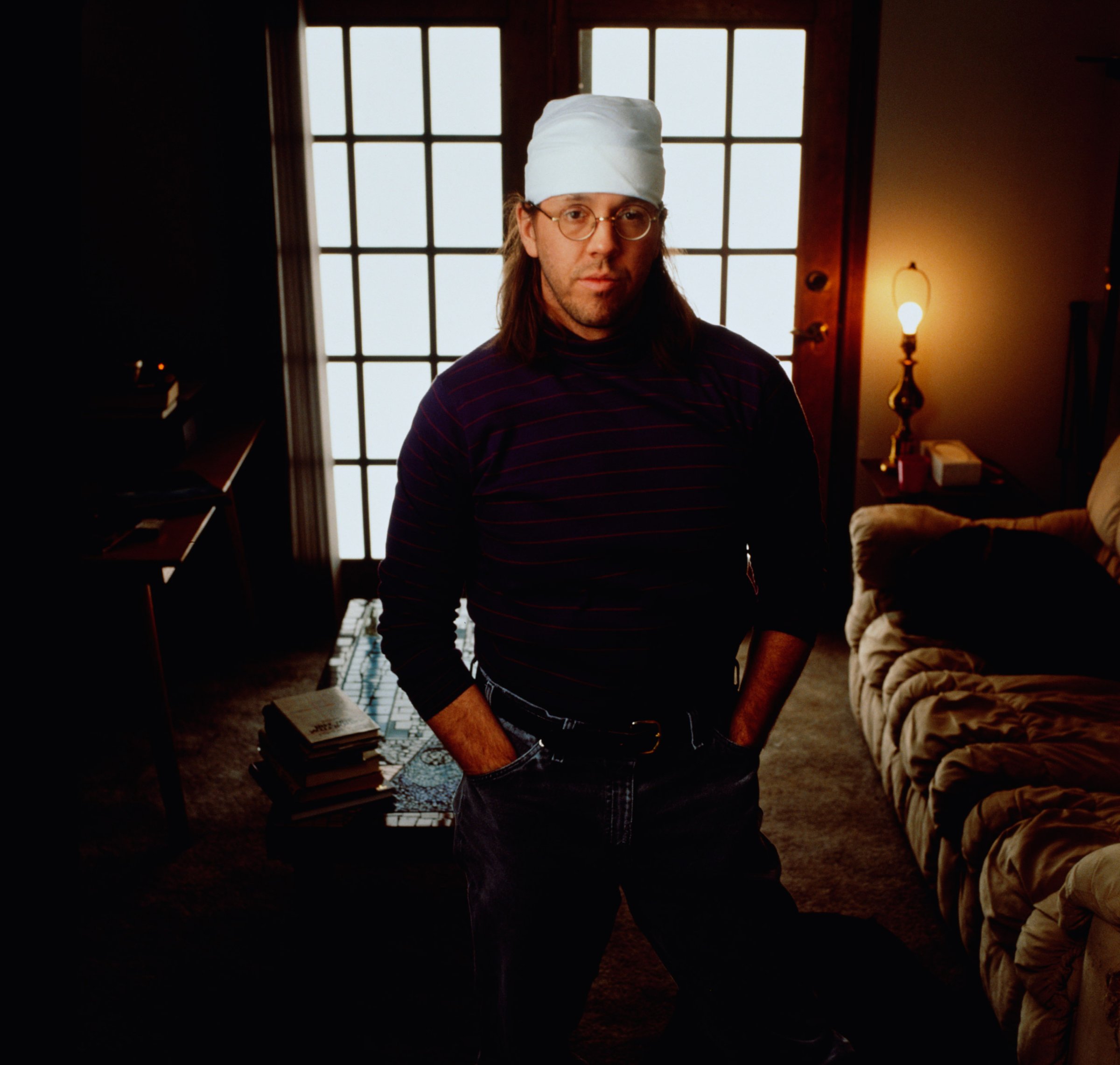 David Foster Wallace in his hometown of Bloomington, Ill. in 1996.
