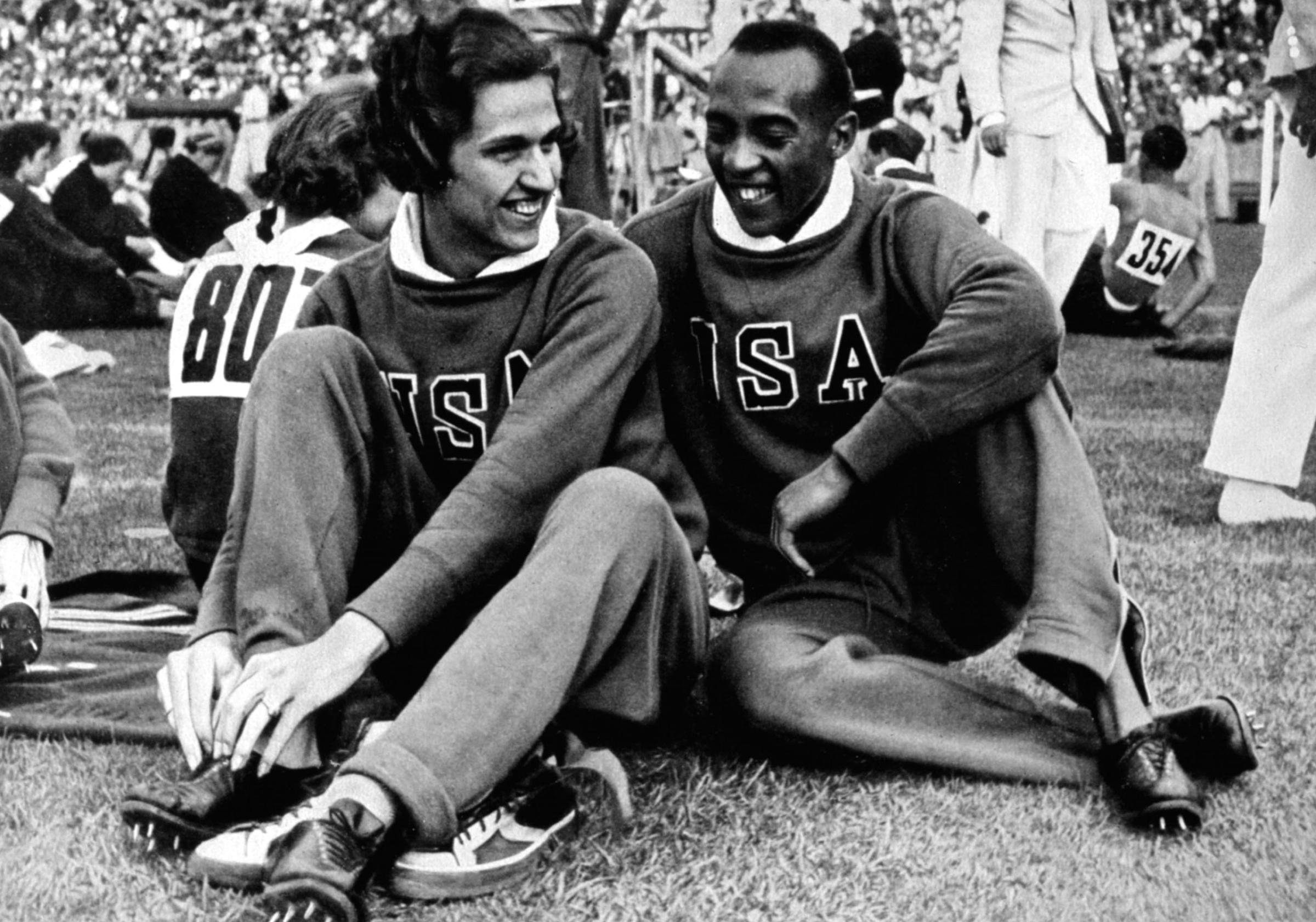 Berlin Olympic Games, Jesse Owens and Helen Stephens, 1936, Germany.