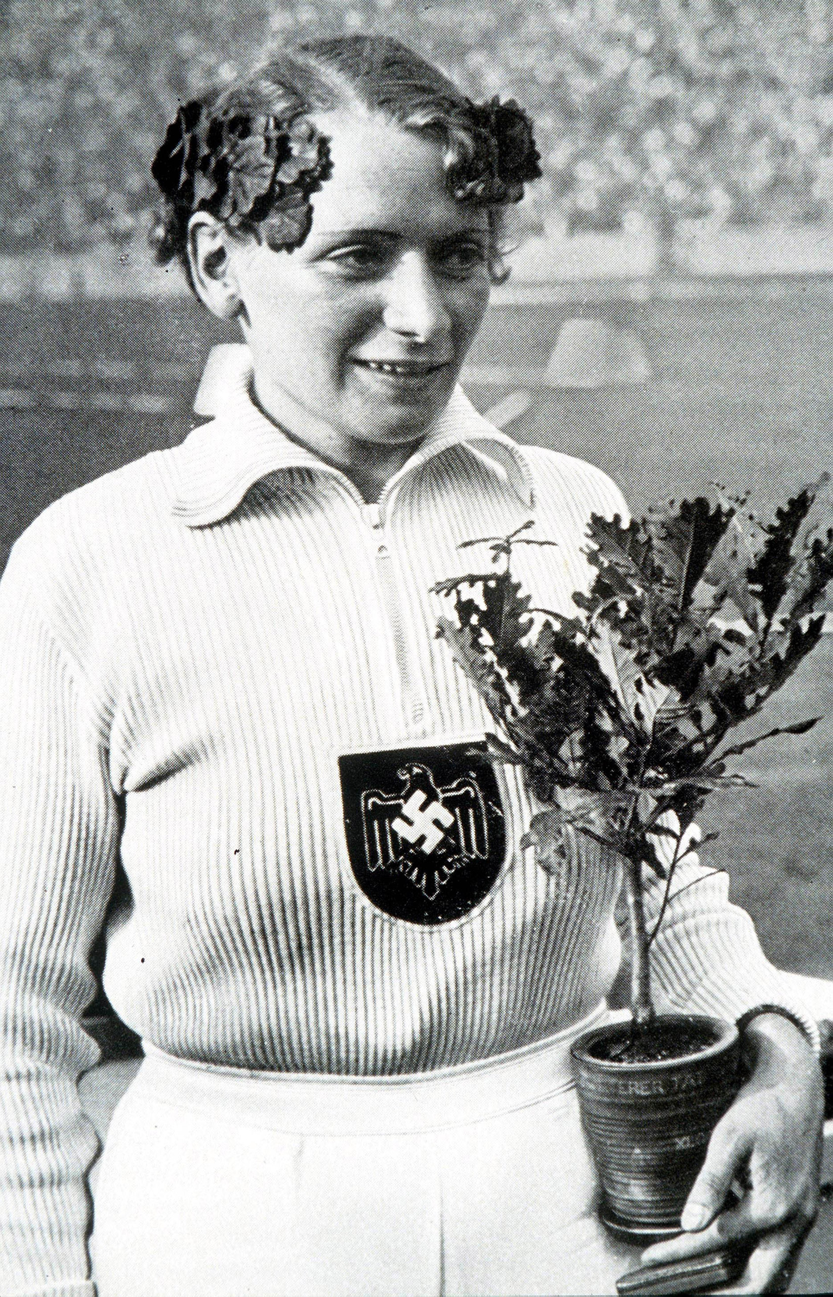 1936 Olympic Games. Berlin, Germany. Women's Javelin. Germany's Tilly Fleischer who won the gold medal.