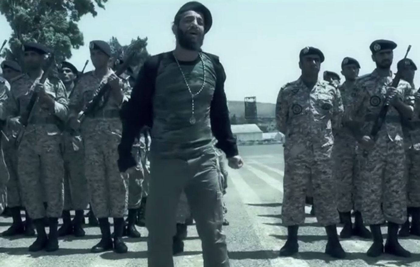 Screengrab from Amir Tataloo's music video.
