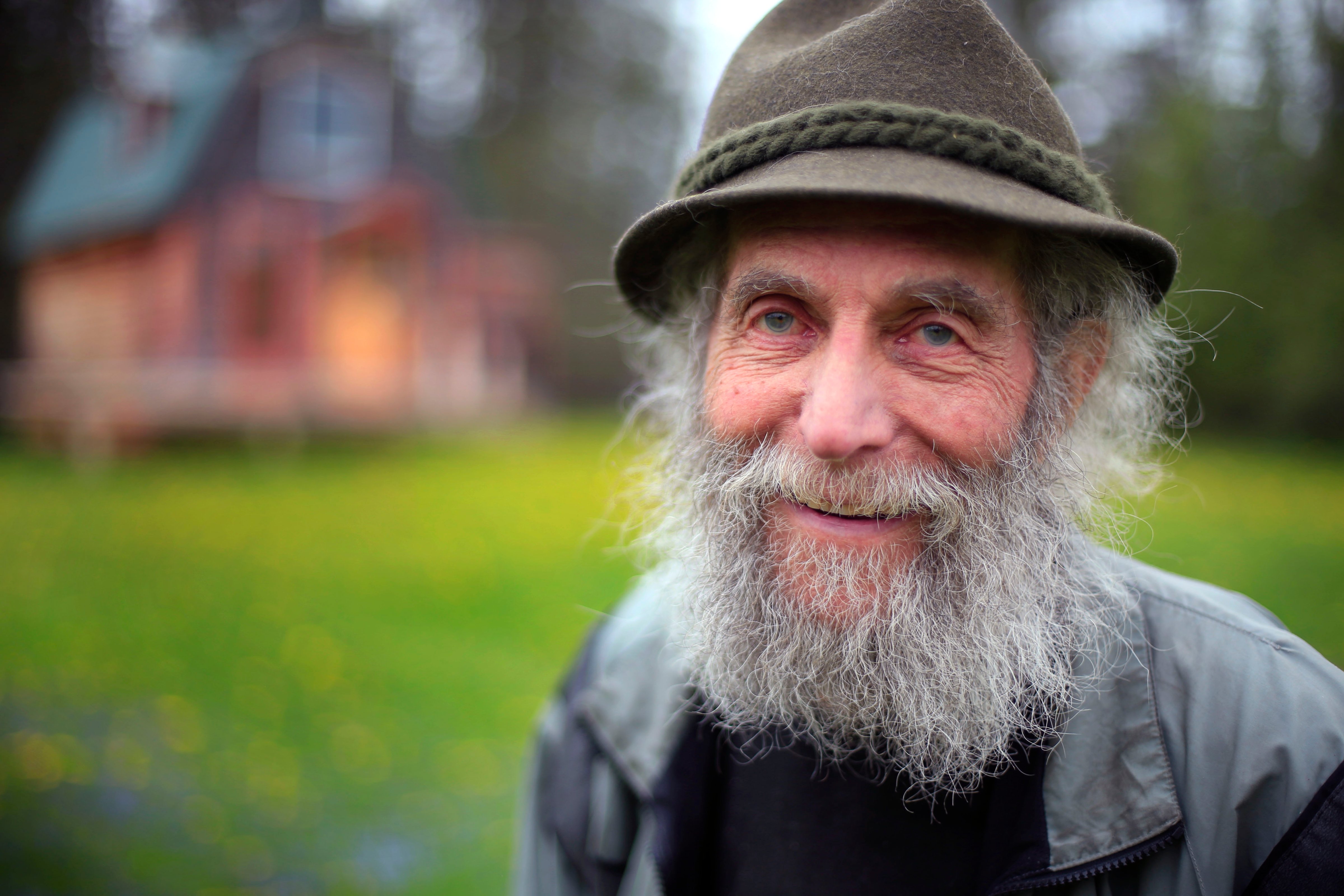 Burt Shavitz poses for a photo on his property in Parkman, Maine. Shavitz, a former beekeeper, is the Burt behind Burt's Bees (Robert F. Bukaty—AP)