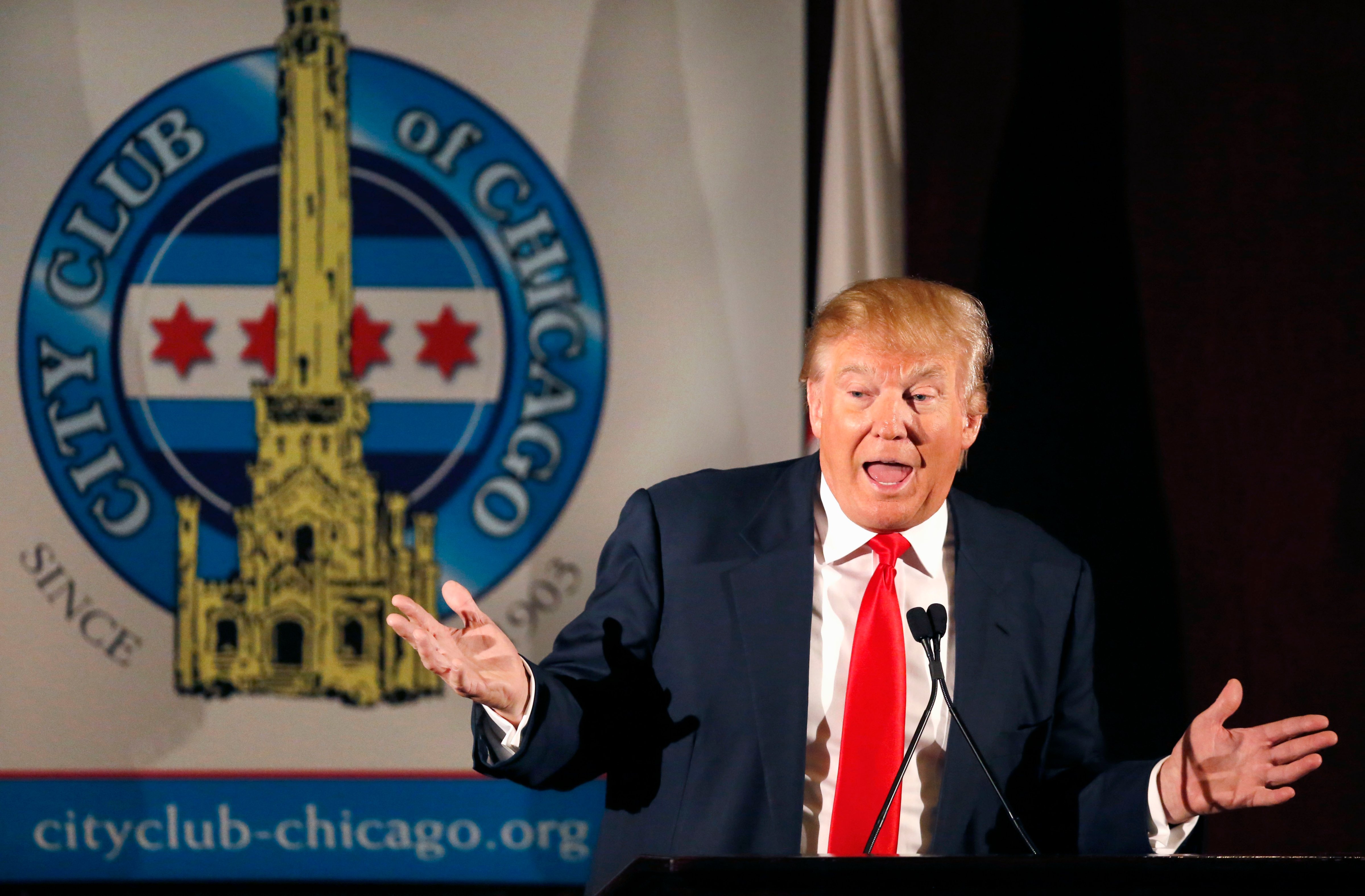 Republican presidential candidate Donald Trump speaks to members of the City Club of Chicago Monday, June 29, 2015, in Chicago. (Charles Rex Arbogast–AP)