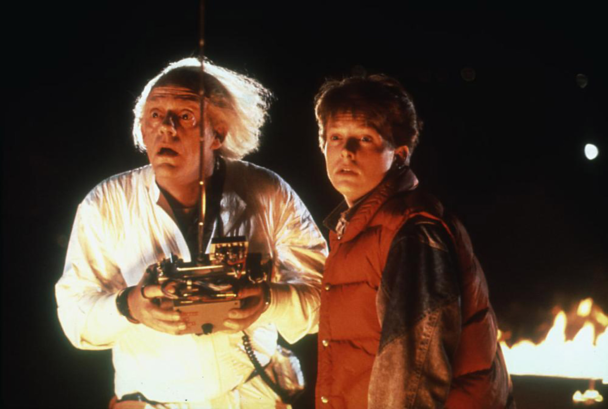 Christopher Lloyd and Michael J. Fox star in <i>Back to the Future</i> (Universal)