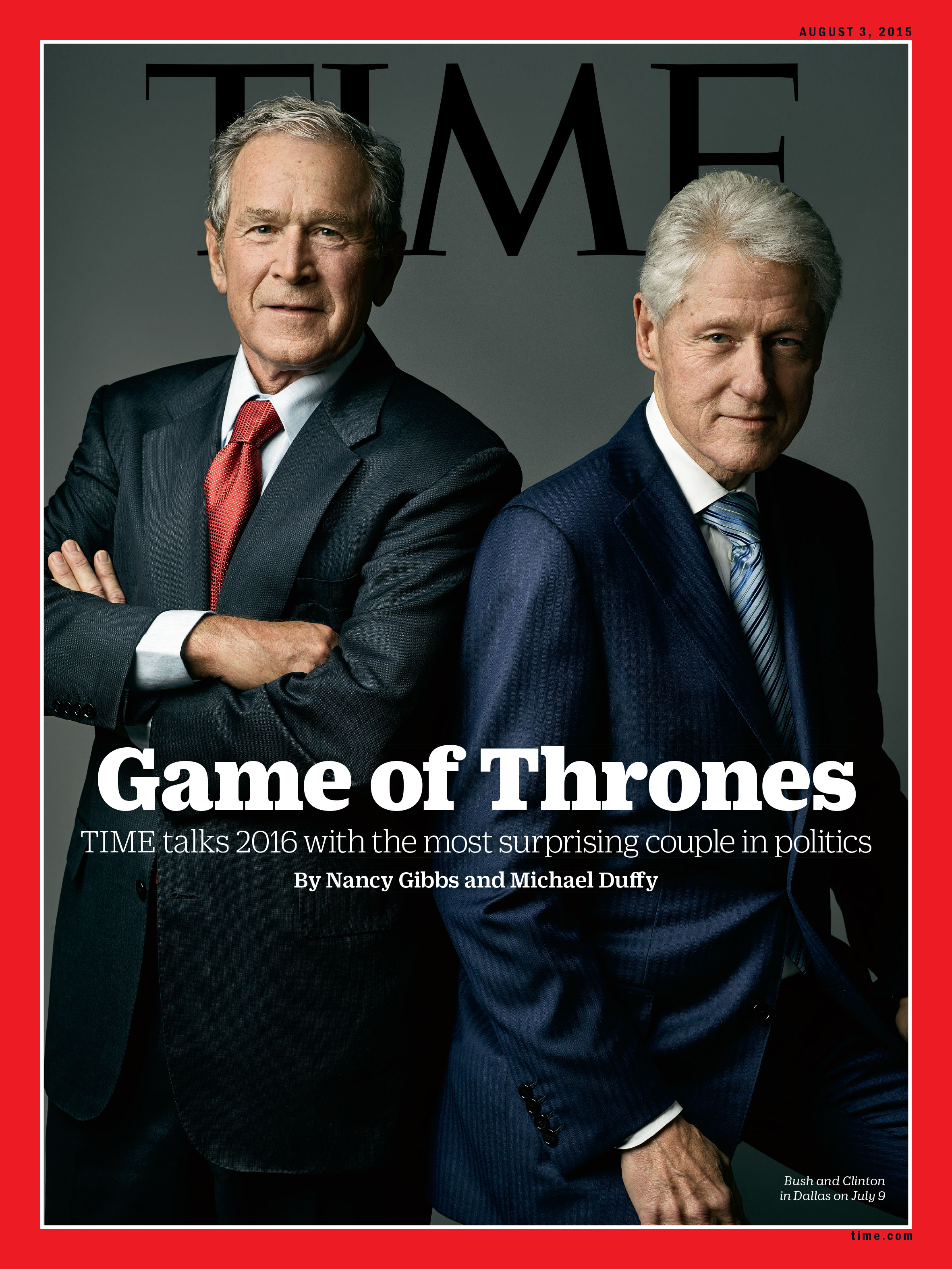 Bush and Clinton in Dallas on July 9 (Mark Seliger for TIME)