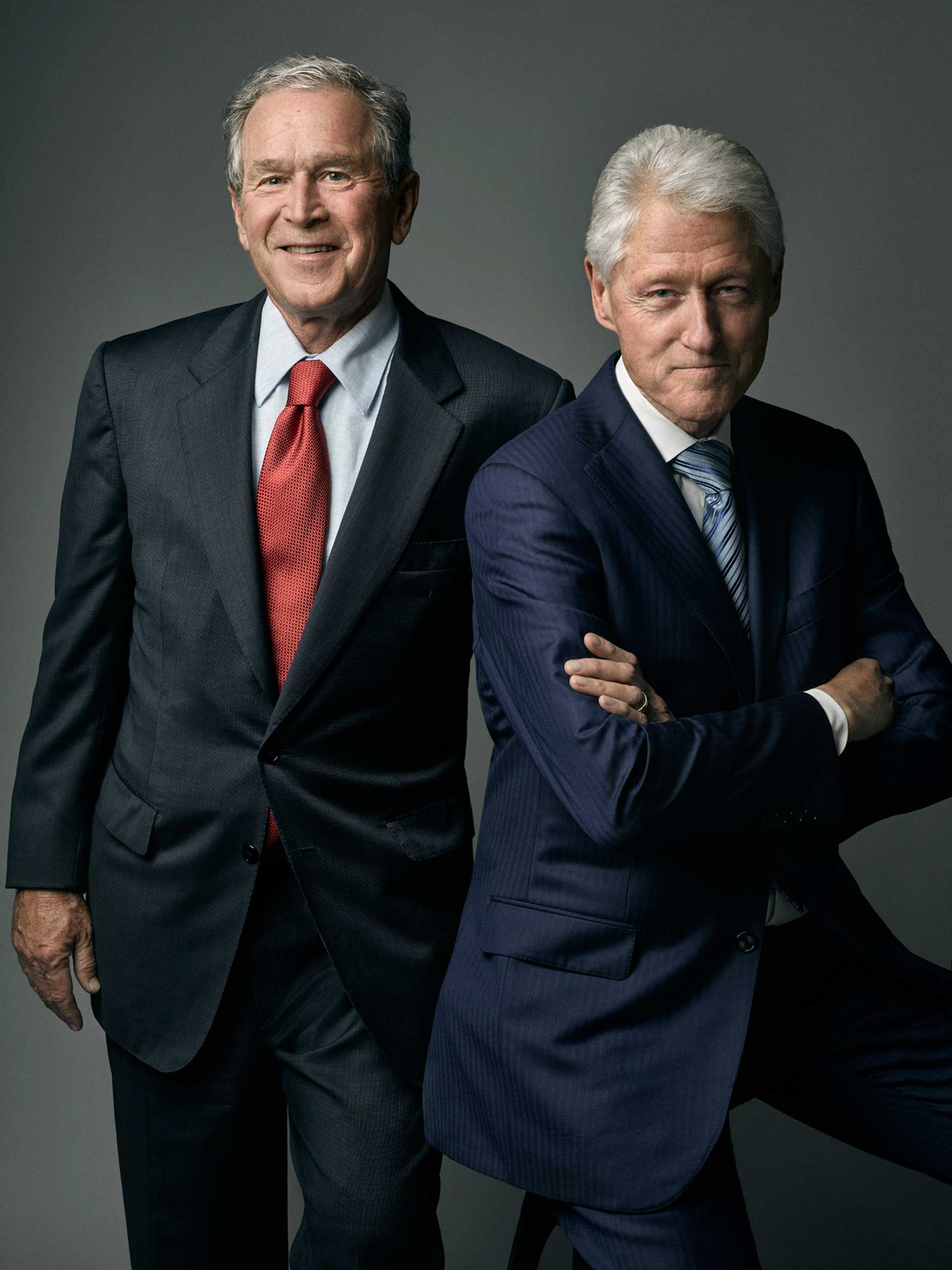 Former presidents Bill Clinton and George W. Bush