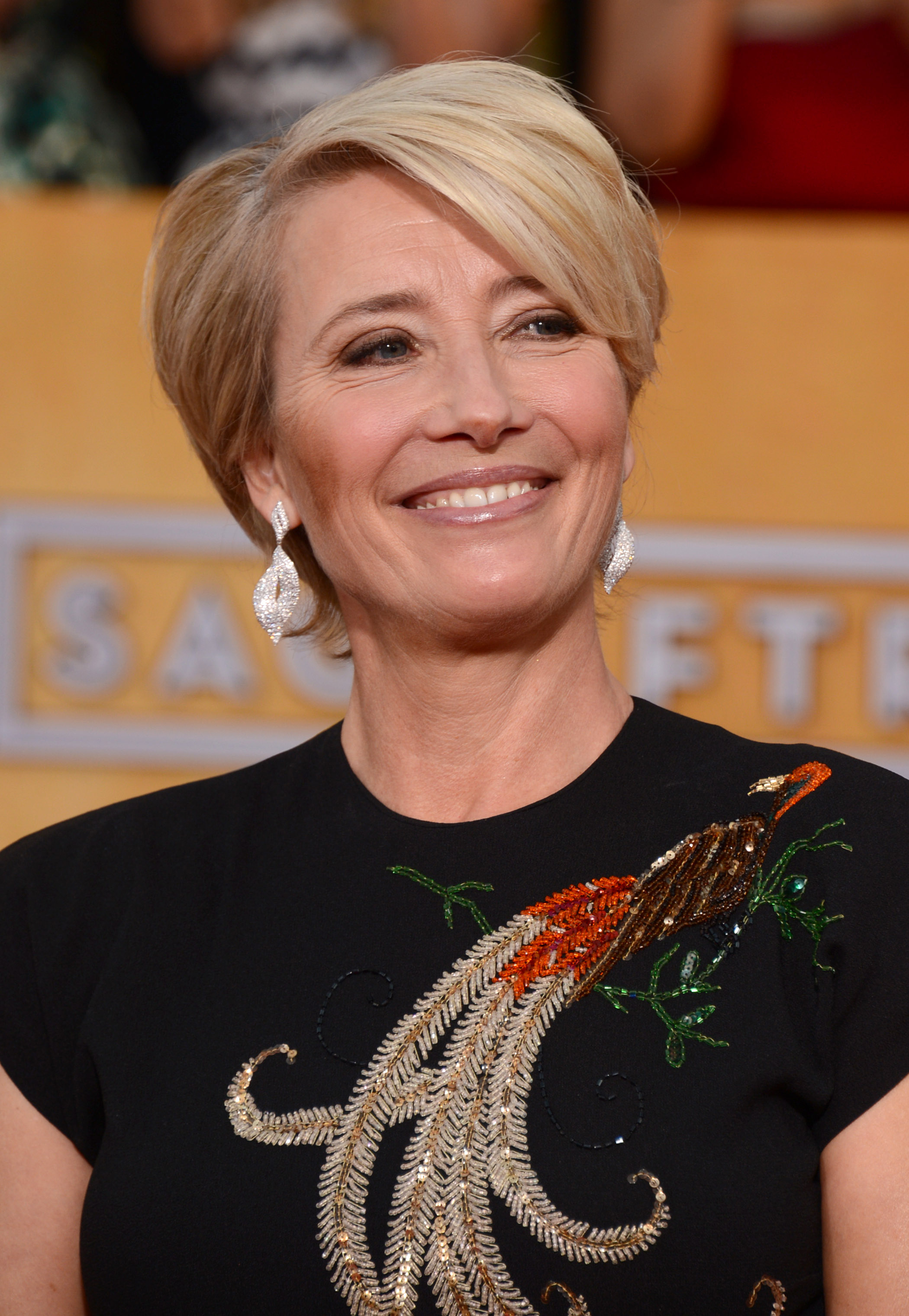 Emma Thompson arrives at the 20th annual Screen Actors Guild Awards at the Shrine Auditorium on Jan. 18, 2014, in Los Angeles. (Jordan Strauss—Invision/AP)