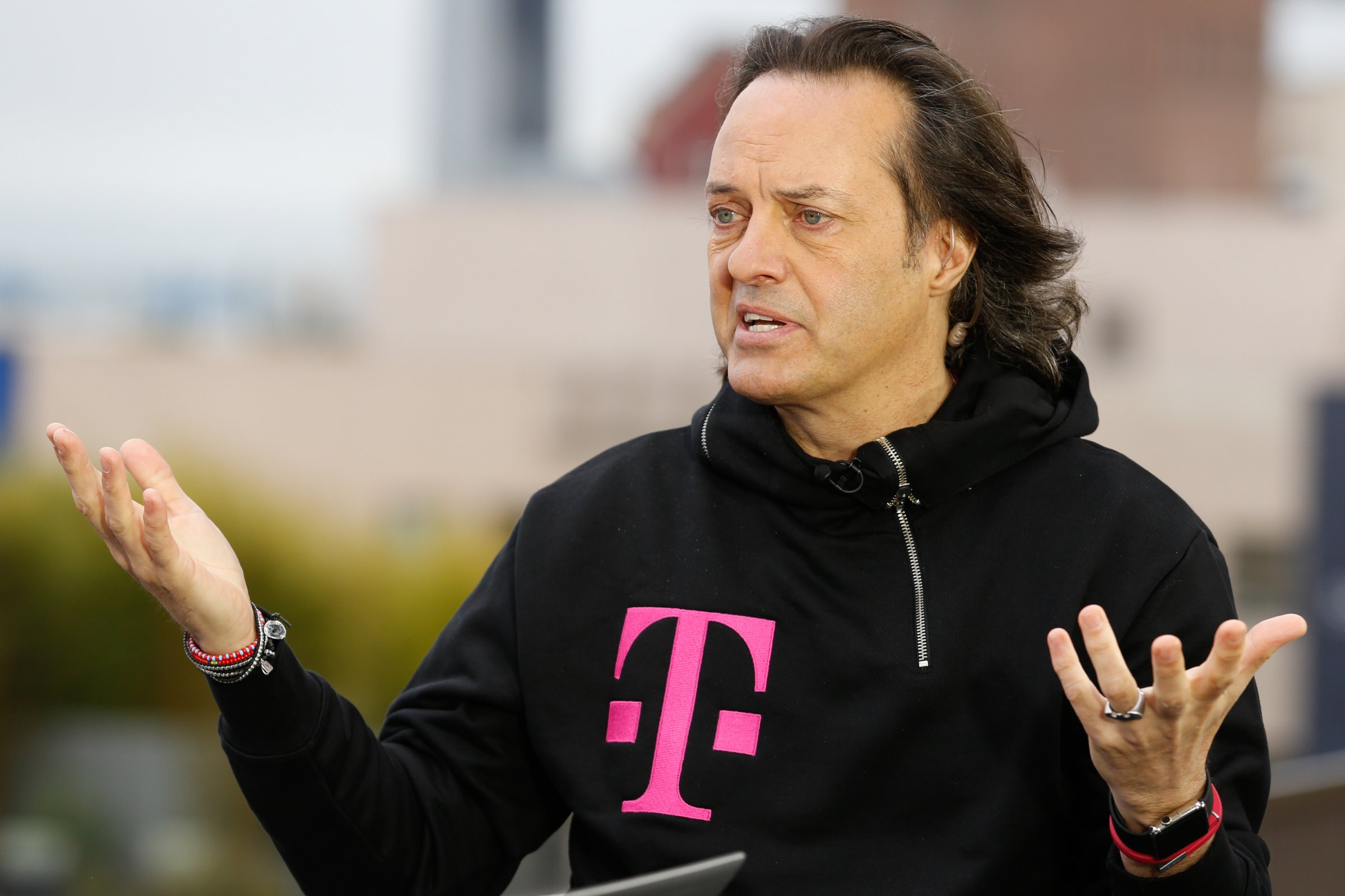 SQUAWK ALLEY -- Pictured: John Legere, CEO and  President of T-Mobile US, in an interview at CNBC's San Francicso bureau, on April 28, 2015 -- (Photo by: David A.Grogan/CNBC/NBCU Photo Bank)