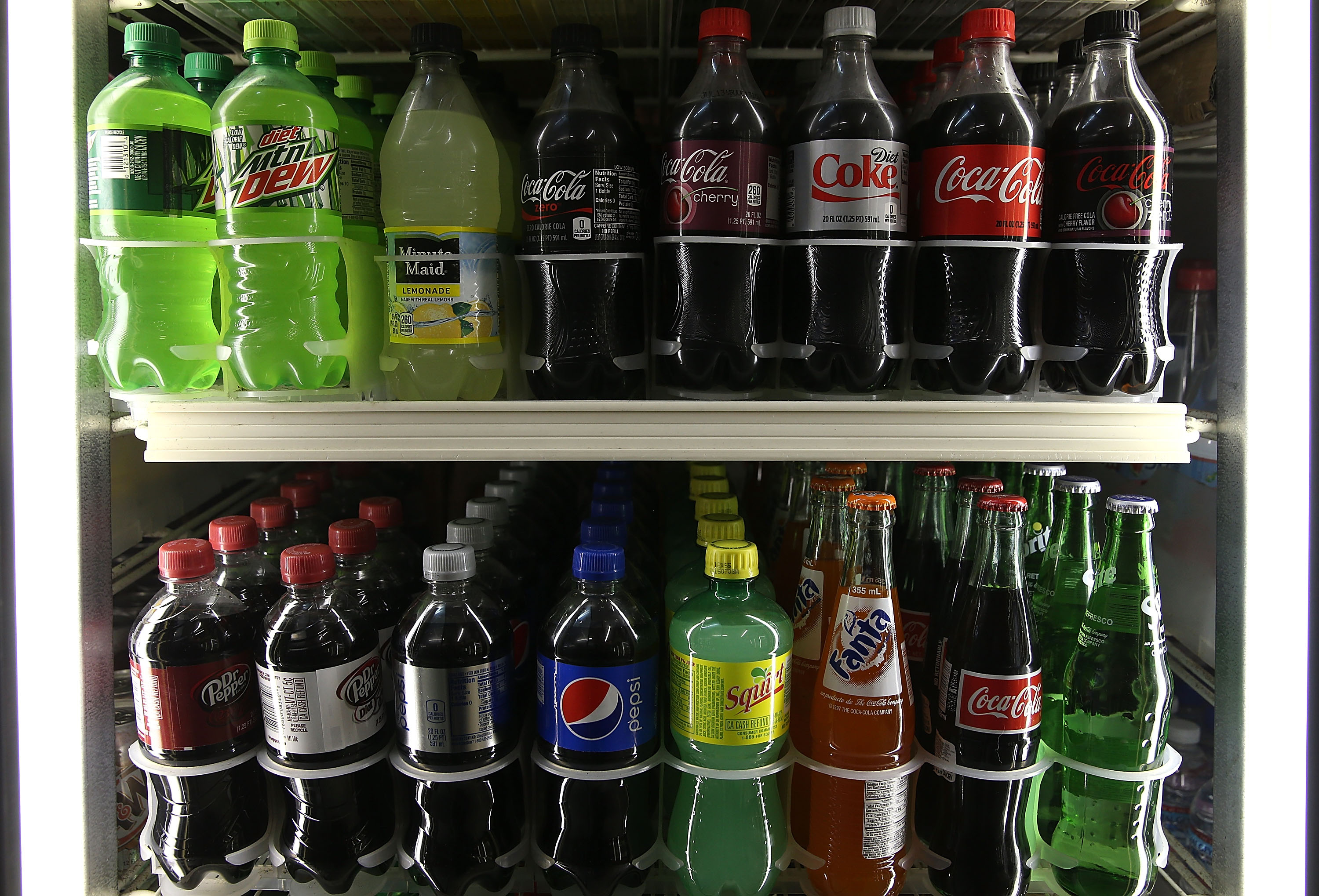 Bottles of soda are displayed in a cooler at a convenience store on June 10, 2015 in San Francisco, California. (Justin Sullivan&mdash;2015 Getty Images)