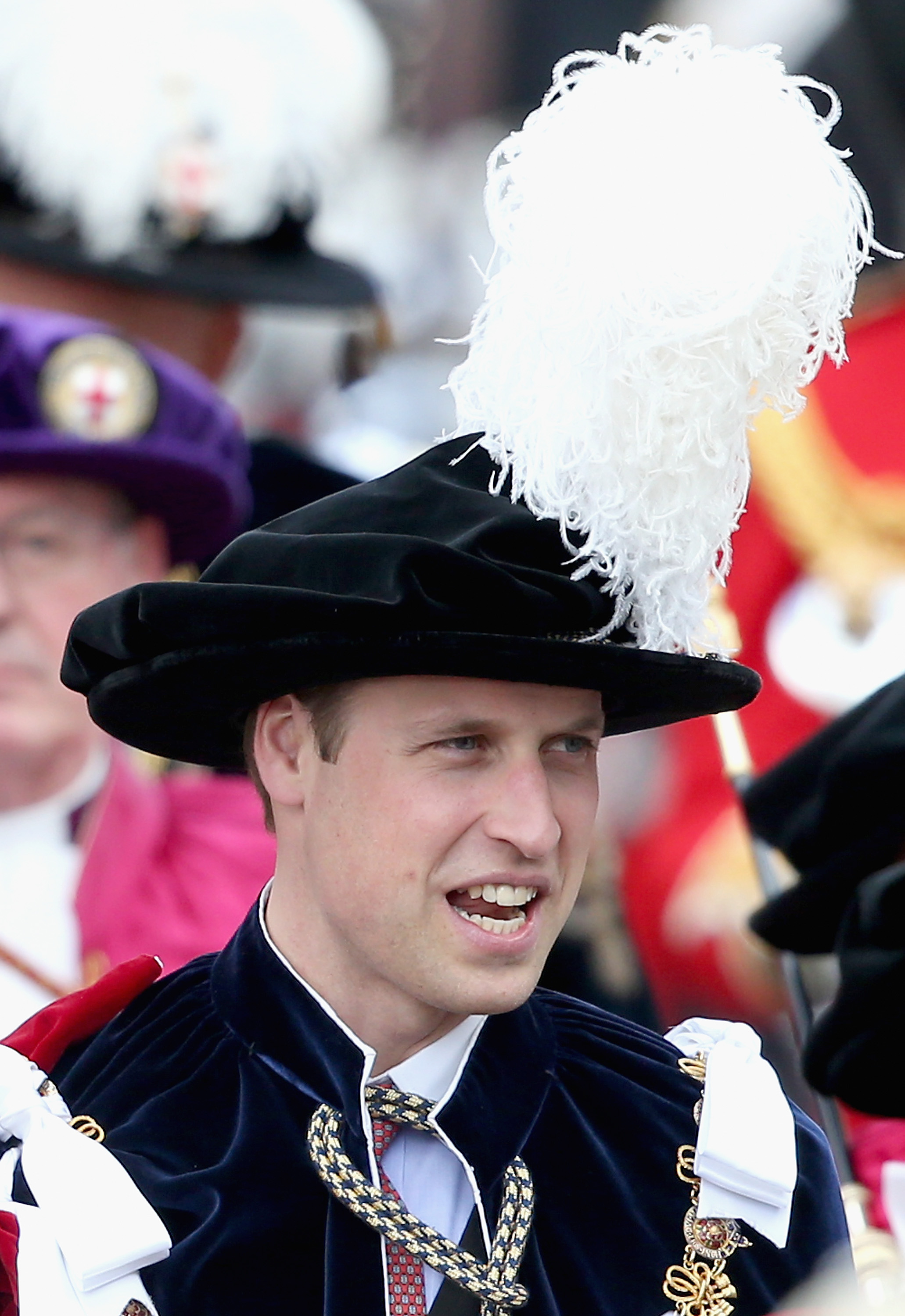 WINDSOR, ENGLAND - JUNE 15:  Prince William, Duke of Cambridge attends the Order of the Garter Service at St George's Chapel at Windsor Castle on June 15, 2015 in Windsor, England. The Order of the Garter is the most senior and the oldest British Order of Chivalry and was founded by Edward III in 1348.  (Photo by Chris Jackson/Getty Images)