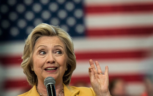 Secretary Hillary Clinton speaks to voters at a town hall meeting in Nashua, New Hampshire, on Tuesday, July 28, 2015.