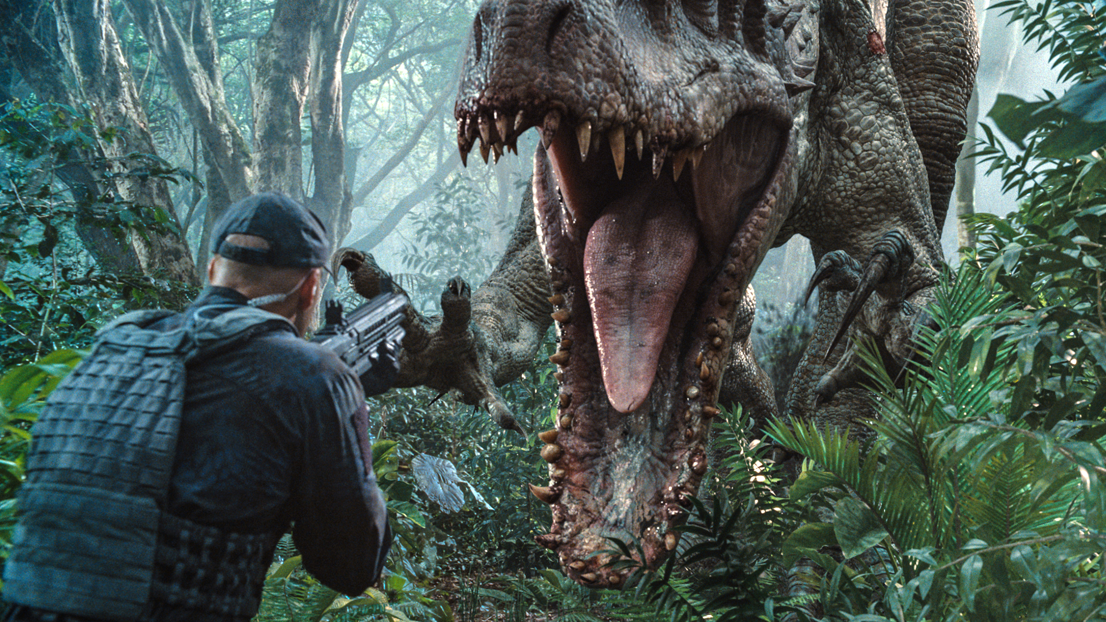 The Indominus Rex readies her attack in Jurassic World. (Universal)