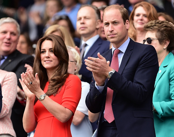 Catherine, Duchess of Cambridge (L) and Prince William (R), Duke of Cambridge attend the Wimbledon Lawn Tennis Championships in London on July 8, 2015.