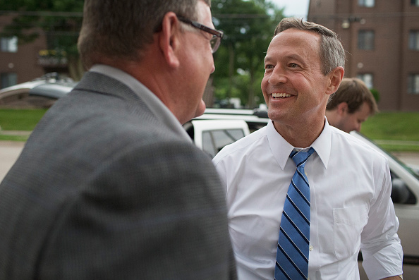 Democratic presidential hopeful and former Maryland Gov. Martin O'Malley arrives for a campaign event at the Sanctuary Pub on June 11, 2015 in Iowa City, Iowa.